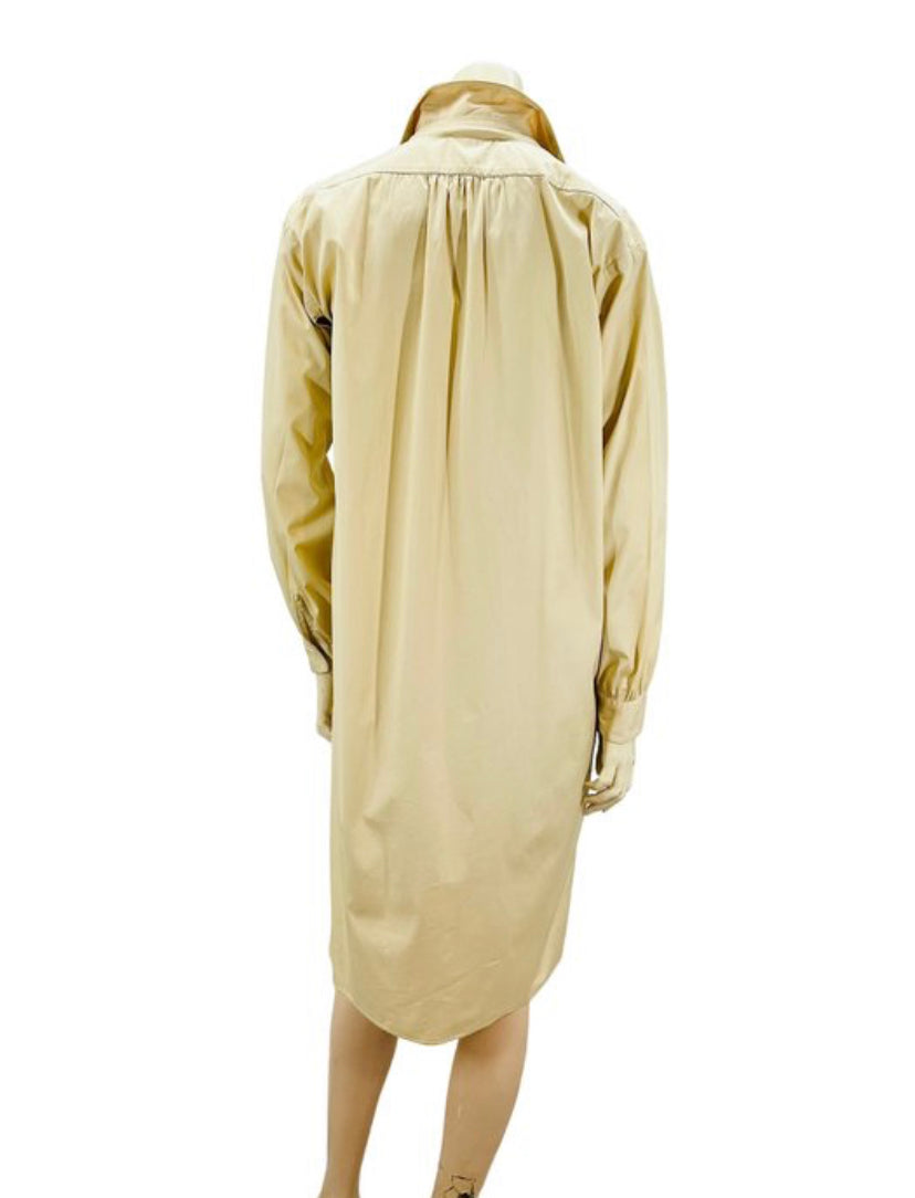 PRADA 2000s BEIGE PLEATED OVERSIZE SPORTY DRESS