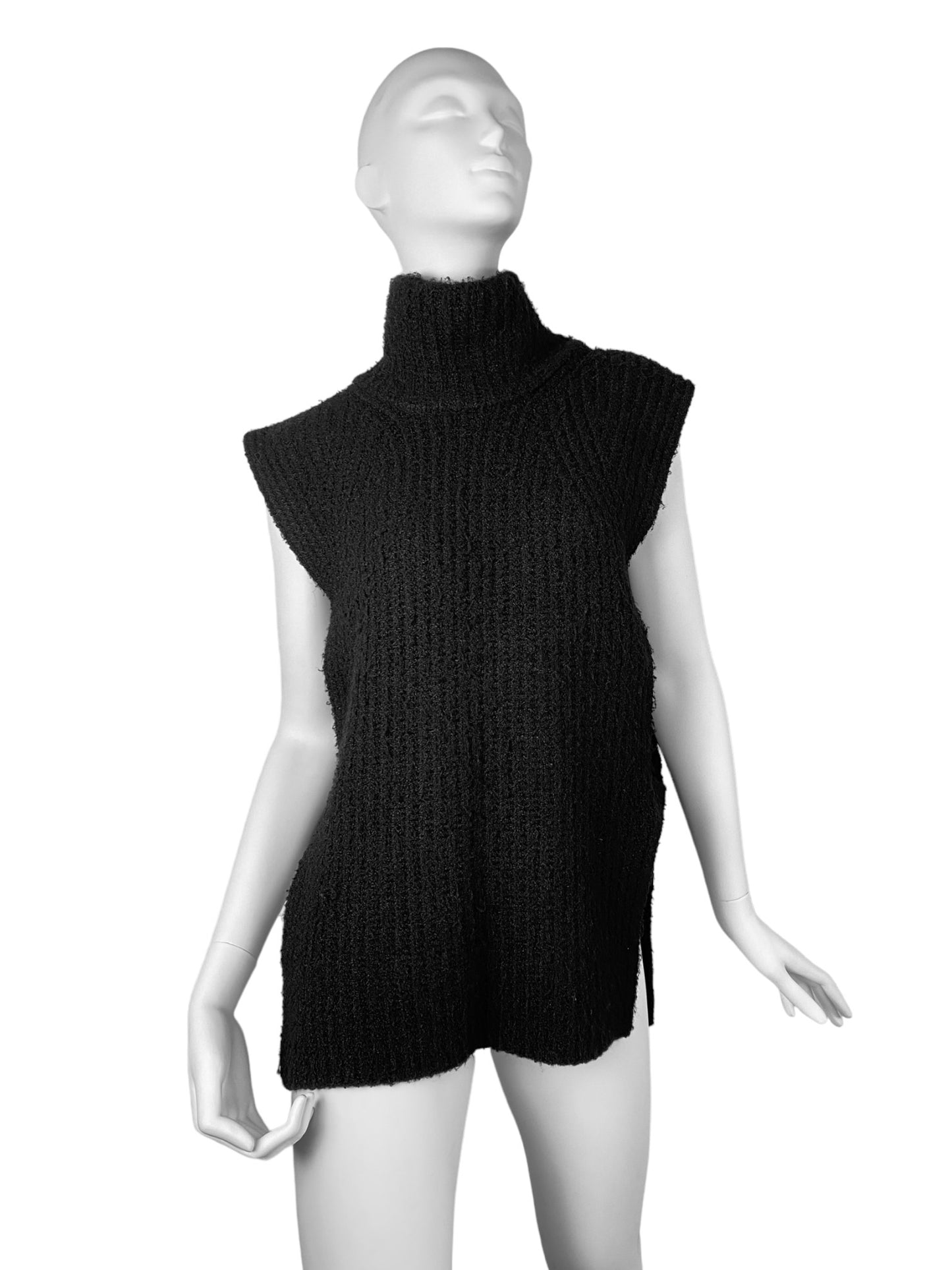 JACQUELINE DE YONG 2010s BLACK KNIT OPEN SIDES TANK TOP