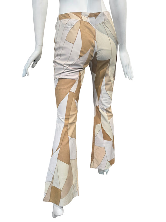 JITROIS 2000s BEIGE LEATHER PATCHWORK PANTS