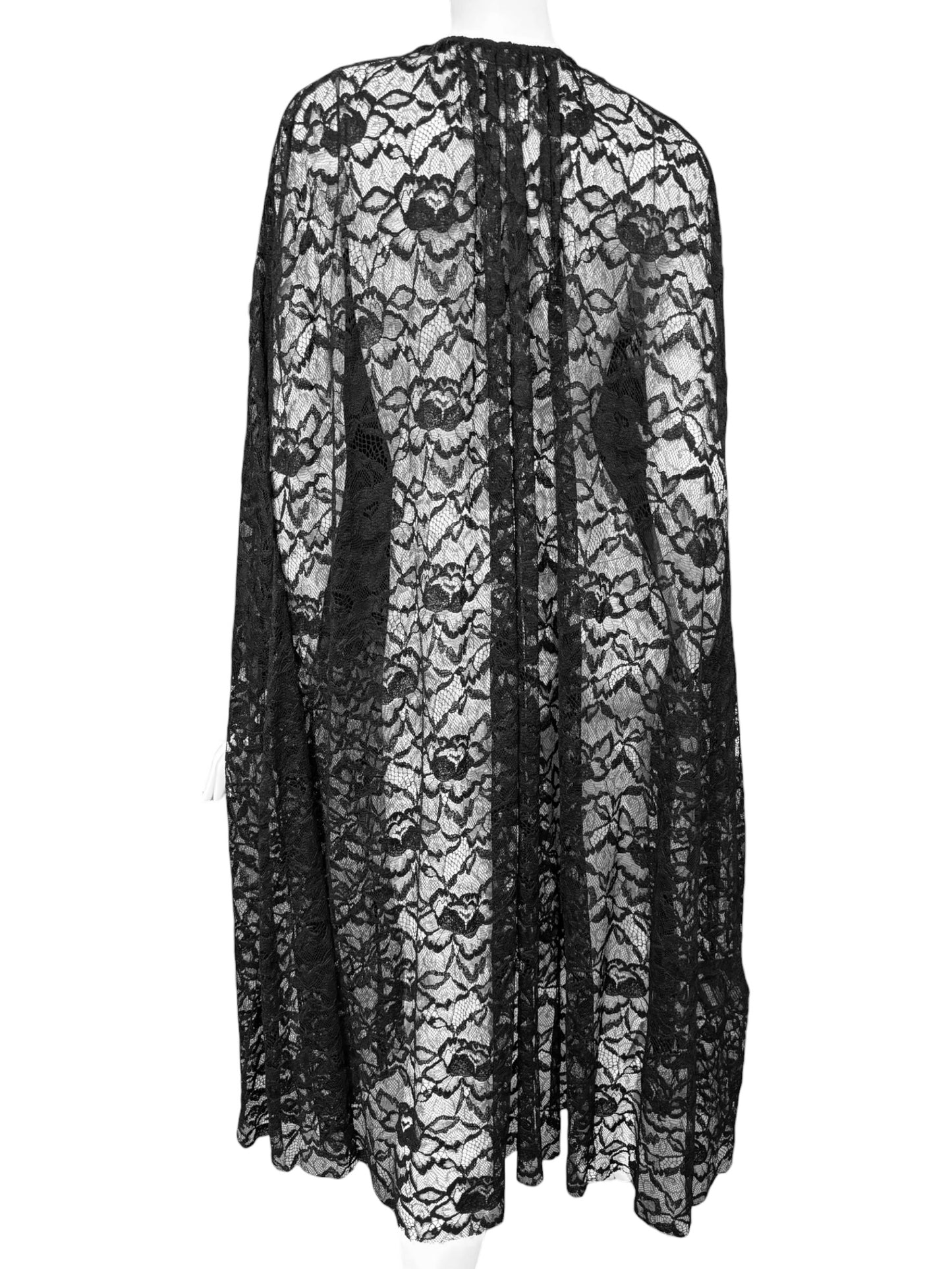PRADA FW2019 BLACK LACE CAPE
