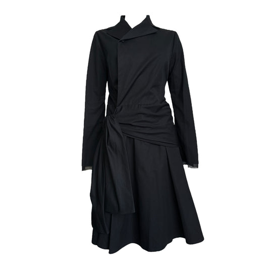 YOHJI YAMAMOTO +NOIR 2010s BLACK COTTON BLAZER DRESS