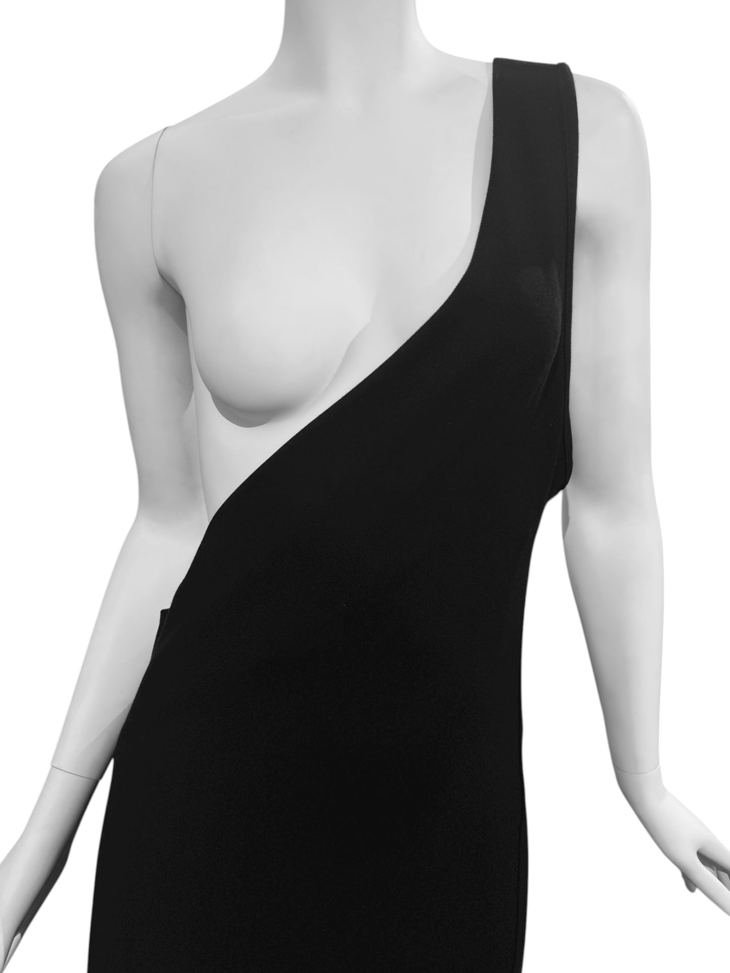 ANN DEMEULEMEESTER FW2020 BY SÉBASTIEN MEUNIER BLACK ASYMMETRICAL BACKLESS MAXI DRESS