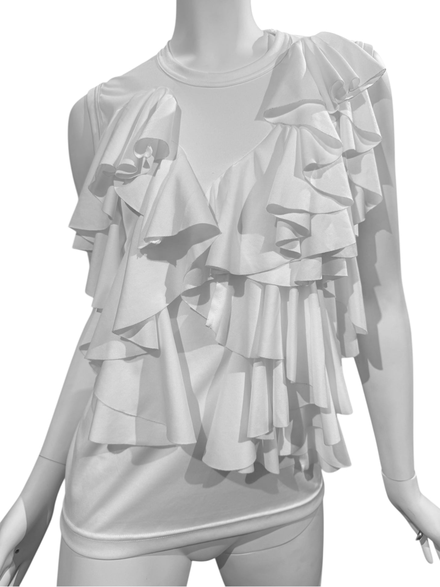 COMME DES GARÇONS FW2022 WHITE RUFFLES TANK TOP