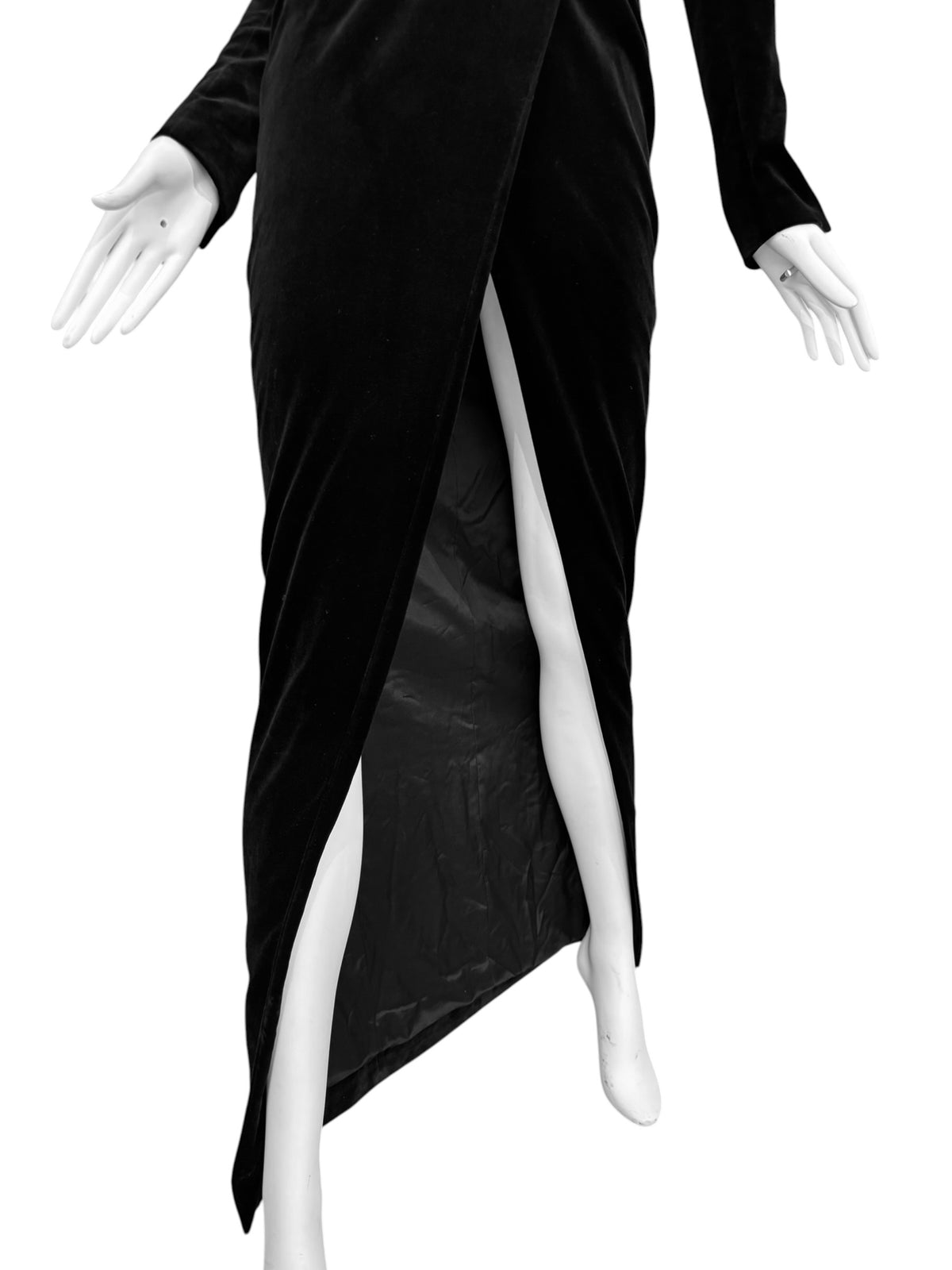 ALEXANDRE VAUTHIER FW2018 BLACK VELVET MAXI DRESS