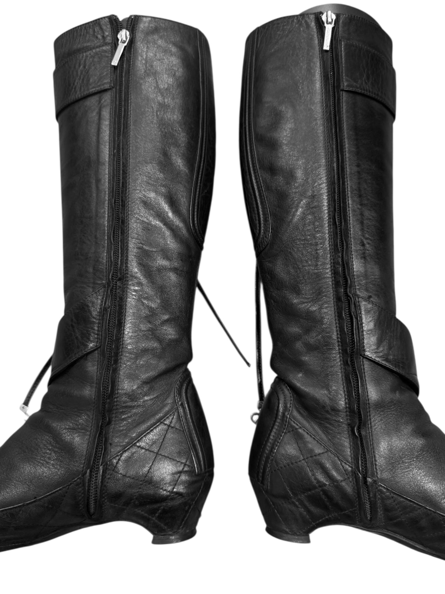 DIOR FW2005 BY JOHN GALLIANO BLACK LEATHER BOOTS