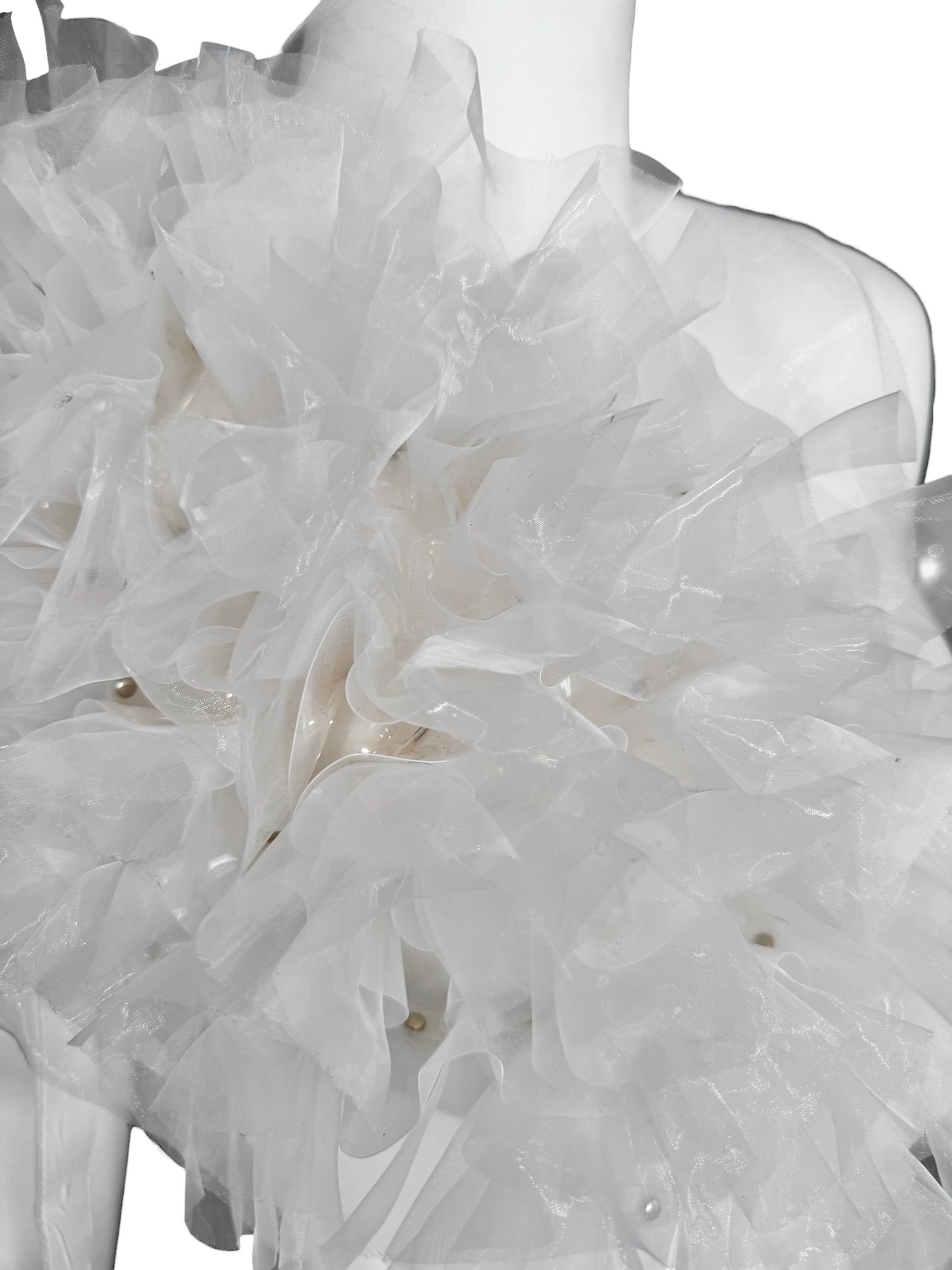 NOIR KEI NINOMIYA FW2020 WHITE RUFFLES HARNESS