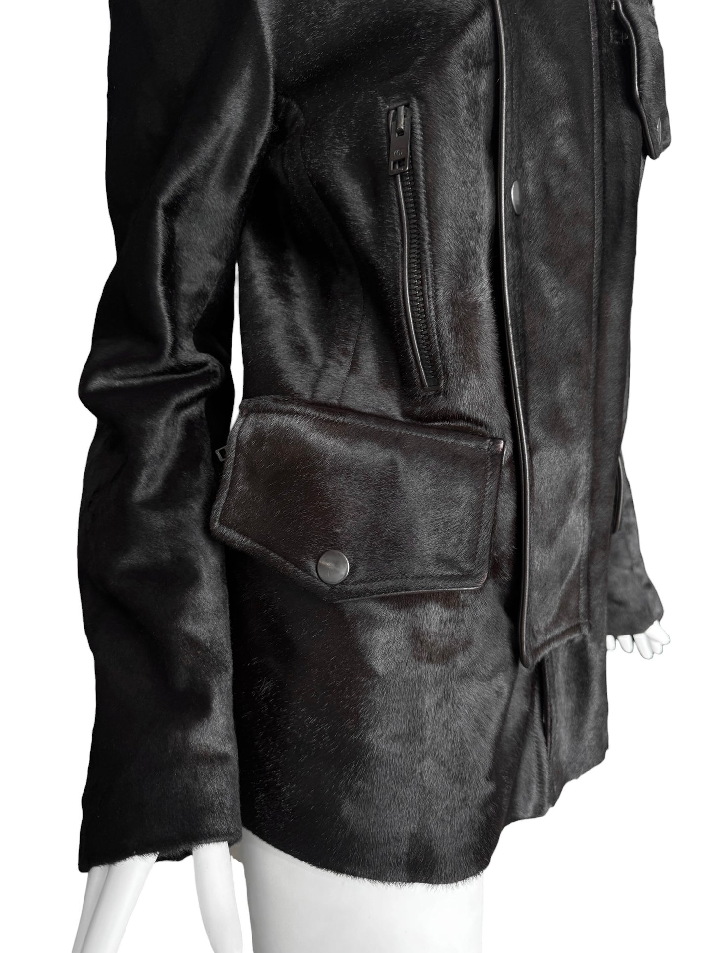 GUCCI FW2004 BY TOM FORD EBONY PONY HAIR JACKET