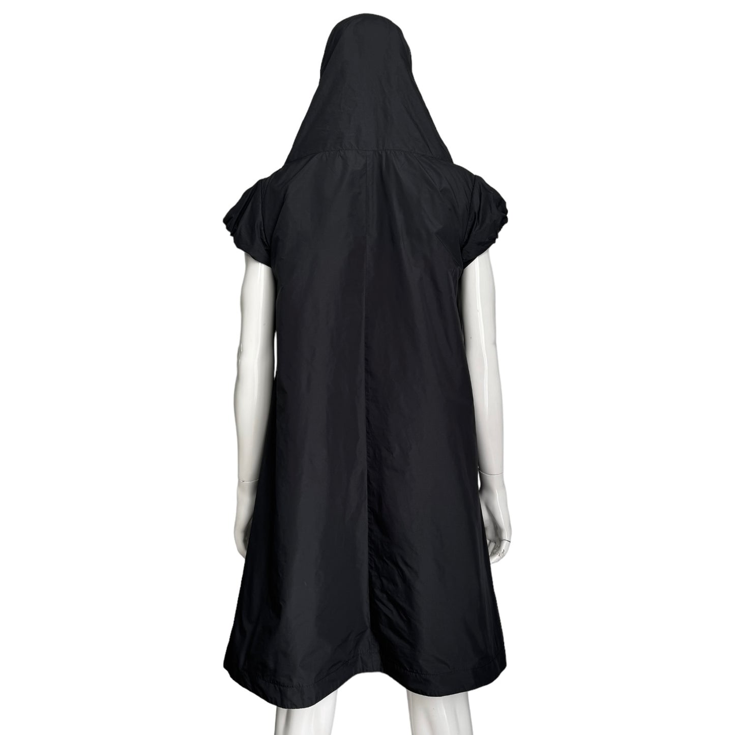 IN LOVE 2000s BLACK HOODED A-LINE MINI DRESS