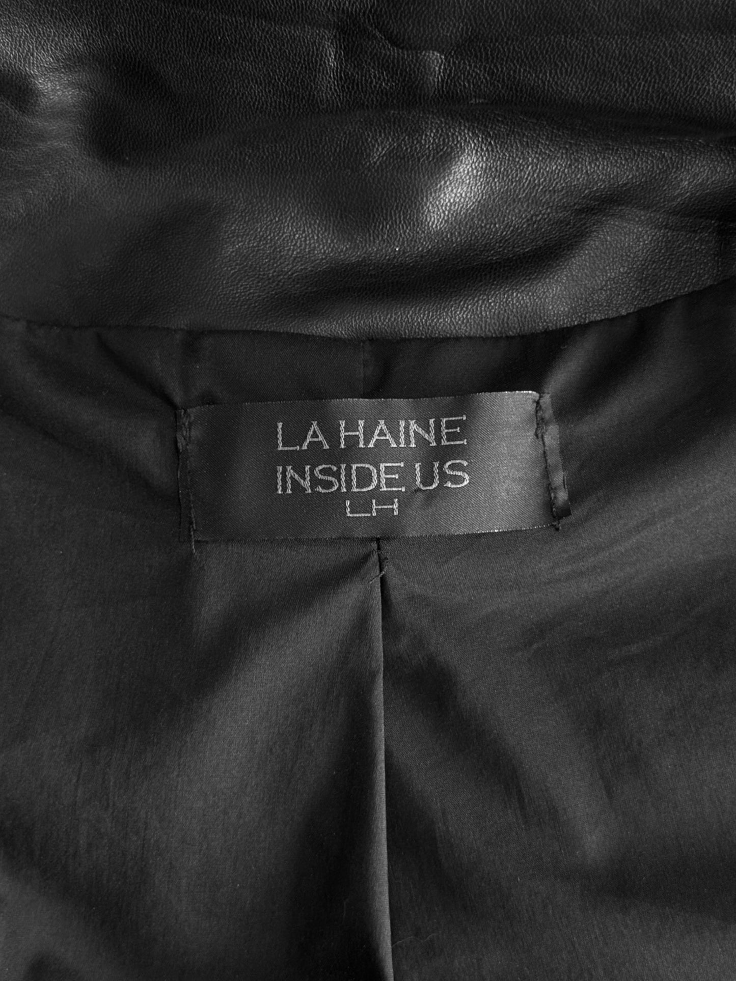 LA HAINE INSIDE US 2020s BLACK LEATHER PUFFY SLEEVES JACKET