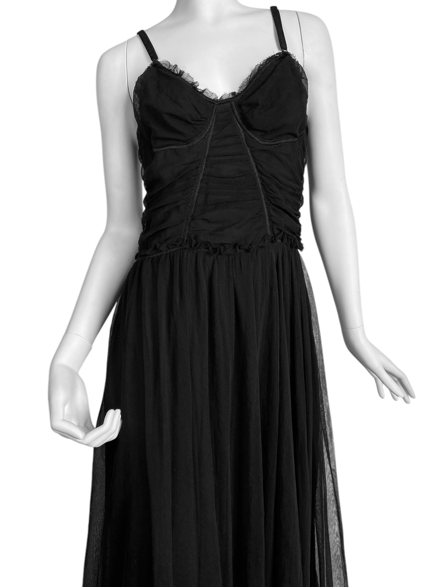 D&G 2000s BLACK TULLE MAXI DRESS