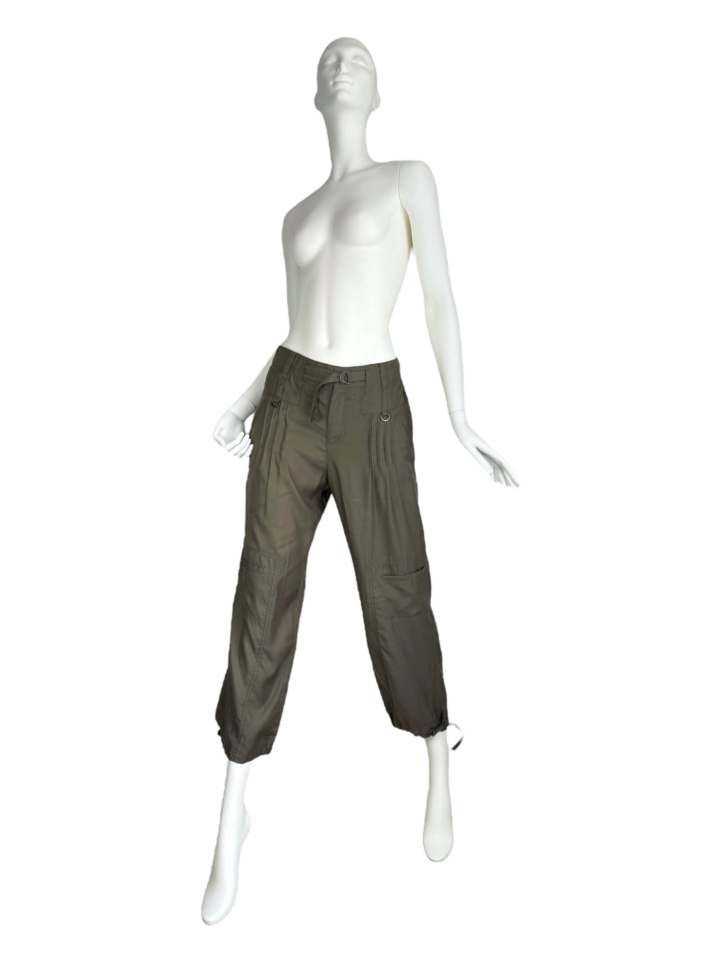 HIROKO KOSHINO 2010s KHAKI PARACHUTE PANTS