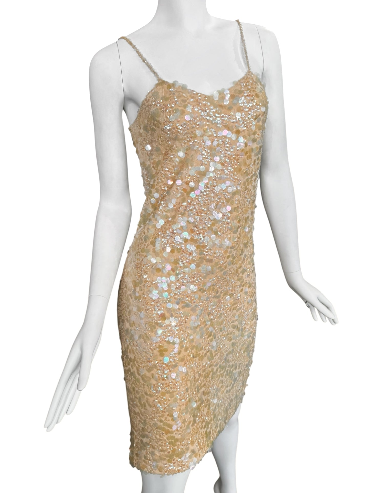 PLEIN SUD SS2000 YELLOW EMBELLISHED MIDI DRESS