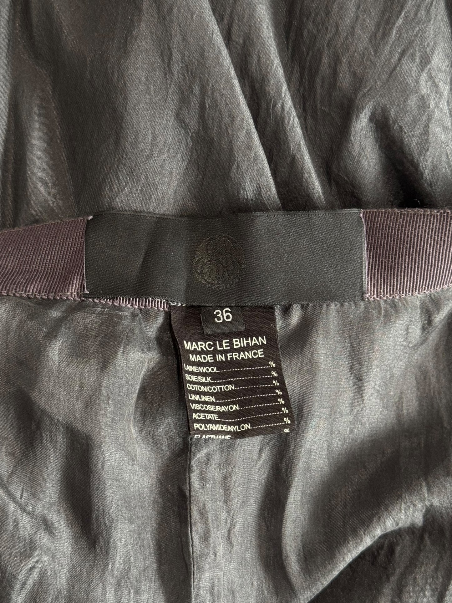 MARC LE BIHAN 2020s GREY SILK MAXI SKIRT