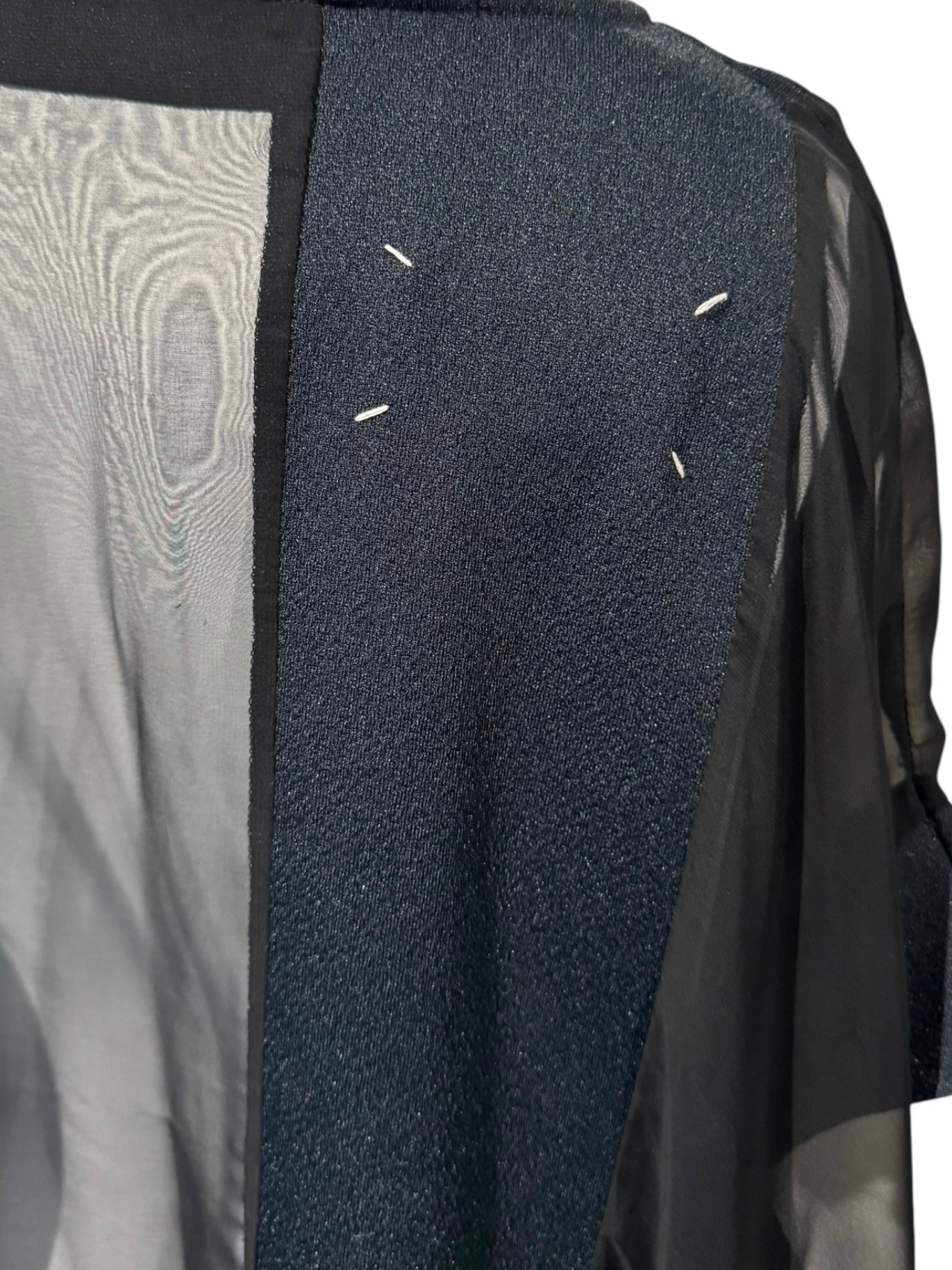 MAISON MARTIN MARGIELA SS2000 ARTISANAL BLACK & NAVY PANELS OVERSIZE DRESS