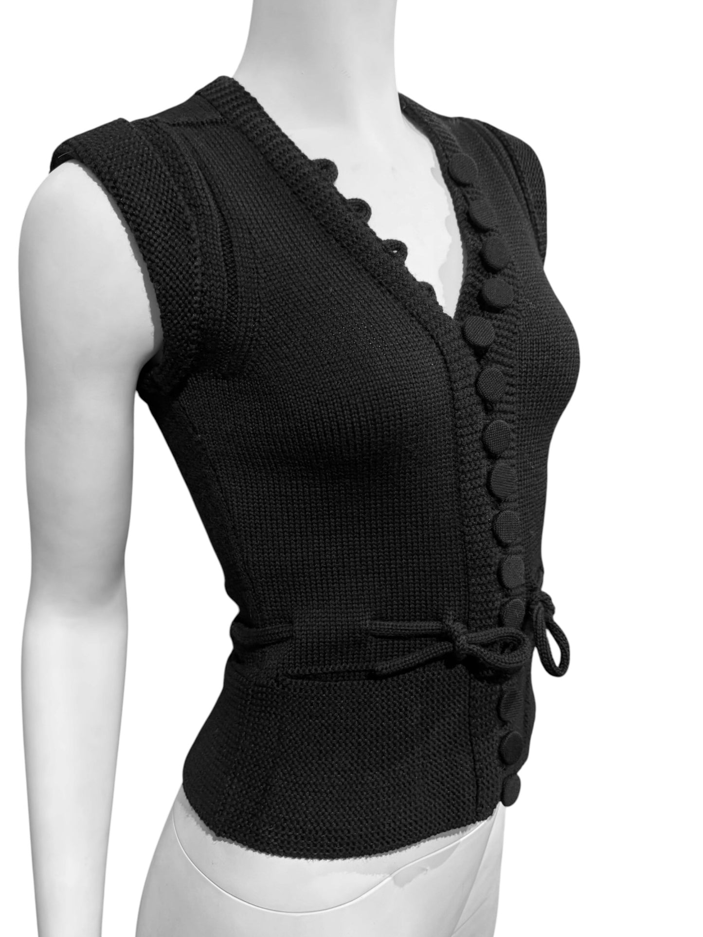 GUCCI FW2007 BY FRIDA GIANNINI BLACK WOOL TANK TOP