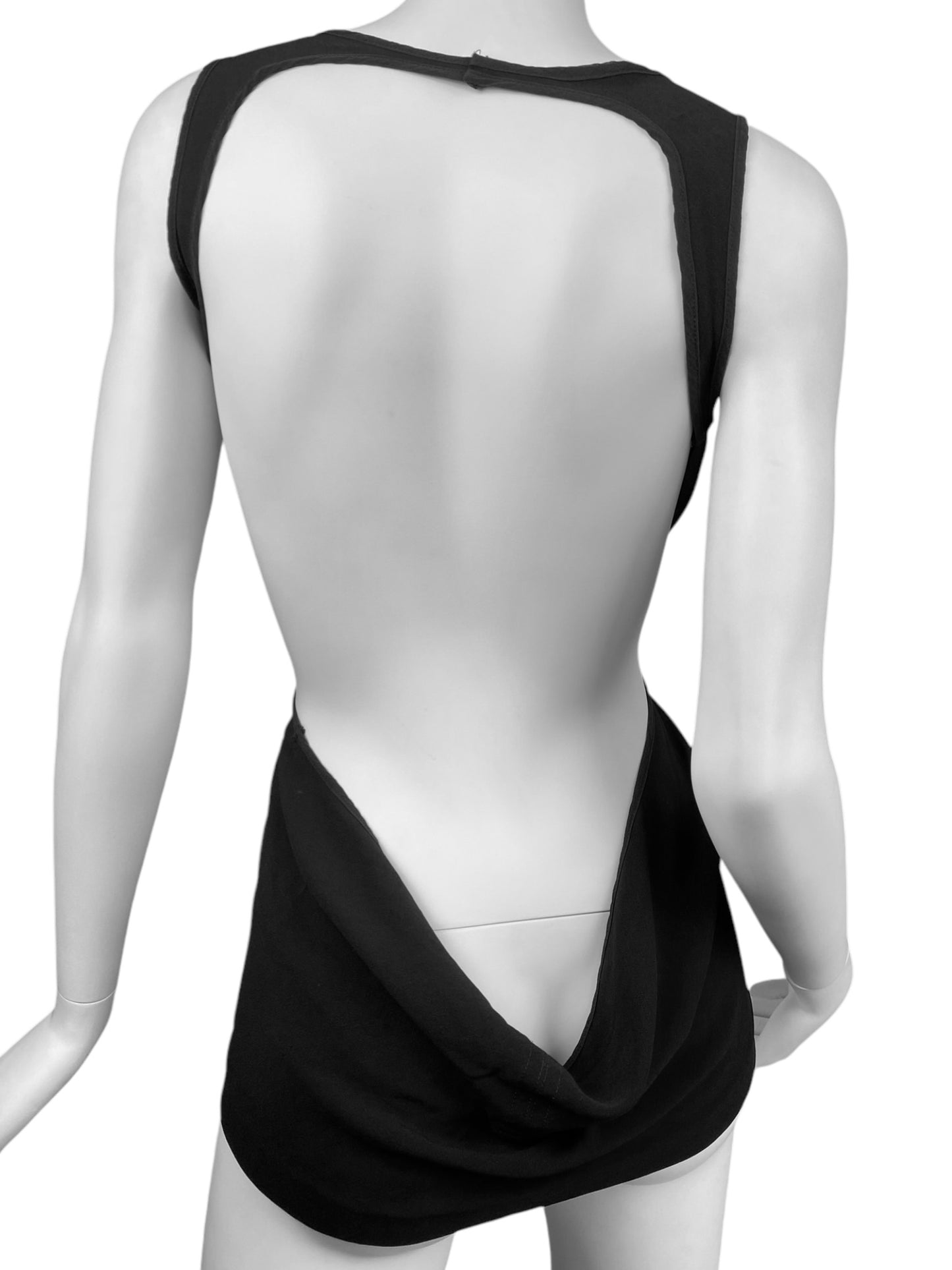 RICK OWENS SS2009 BLACK OPEN BACK TANK TOP