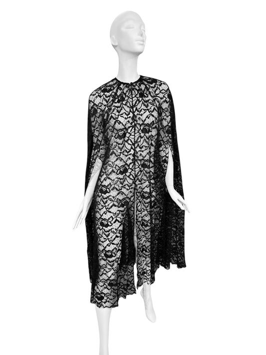 PRADA FW2019 BLACK LACE CAPE