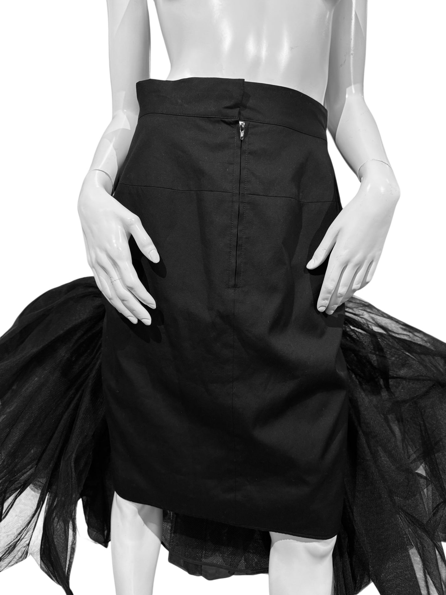 YOHJI YAMAMOTO SS2008 BLACK DRAMATIC TULLE SKIRT