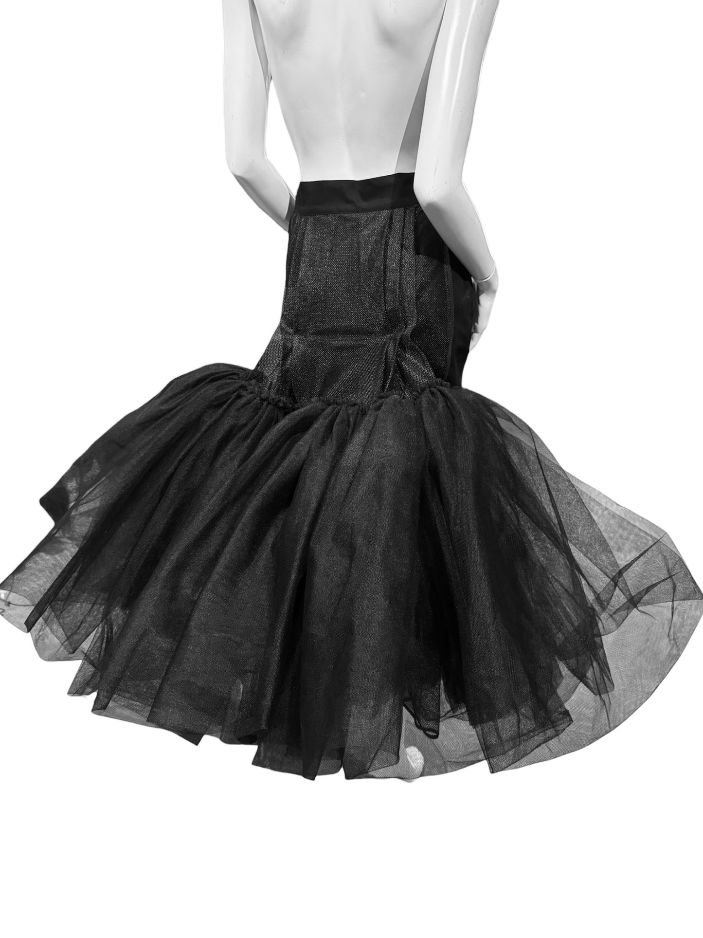 YOHJI YAMAMOTO SS2008 BLACK DRAMATIC TULLE SKIRT