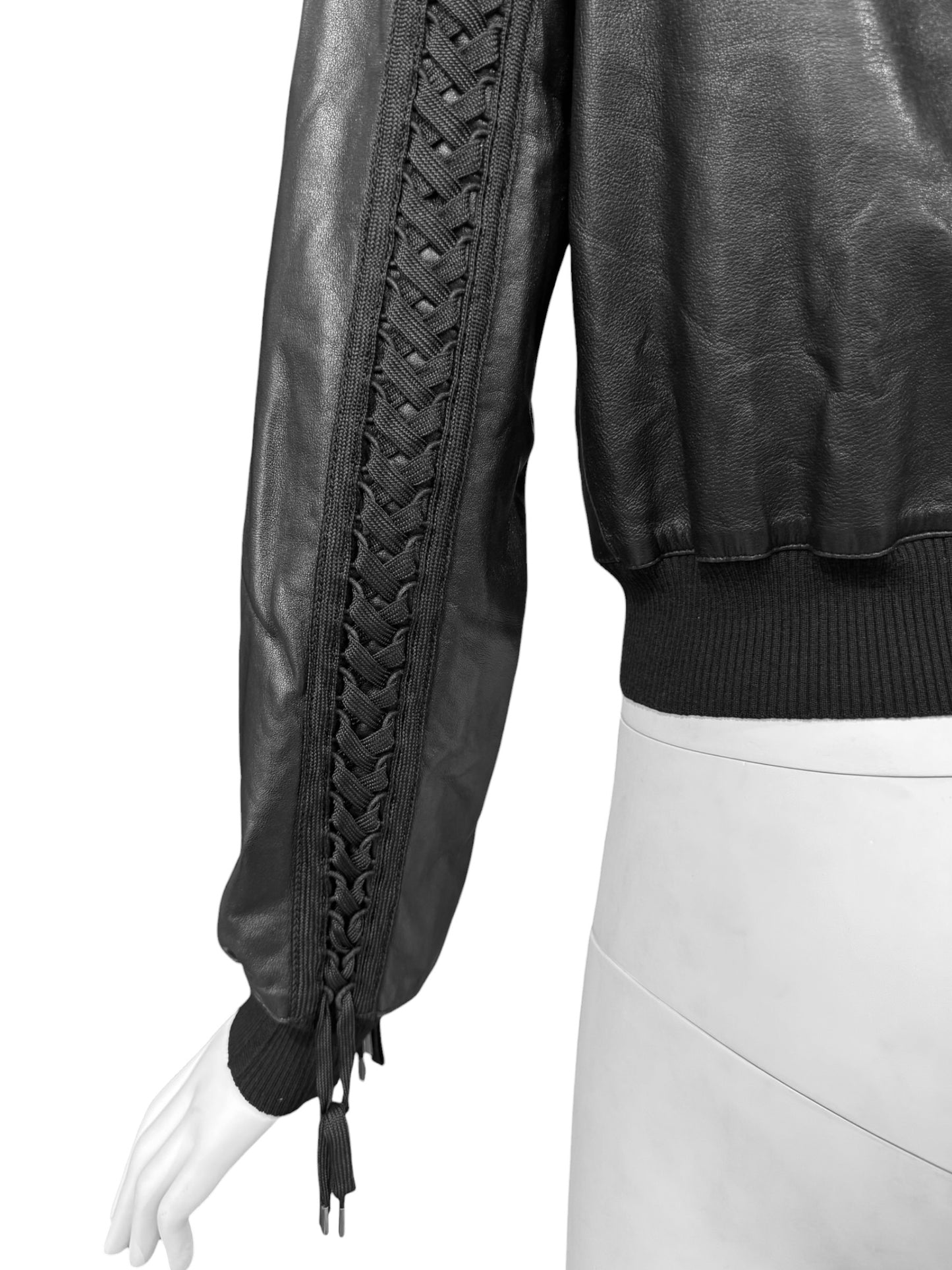 DIOR FW2002 BLACK LEATHER LACE-UP JACKET