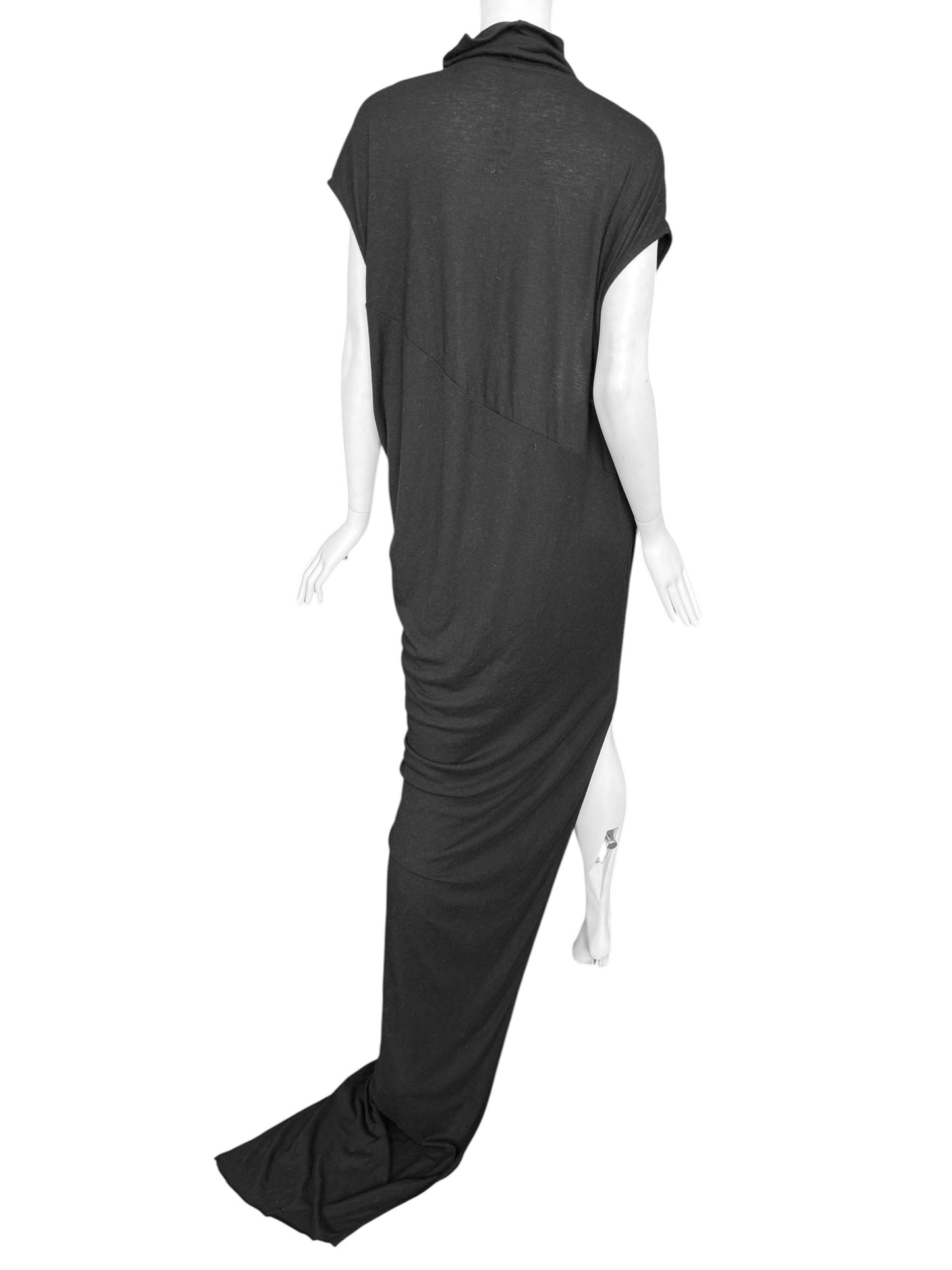 RICK OWENS FW2024 ‘PORTERVILLE’ BLACK SLIT MAXI DRESS
