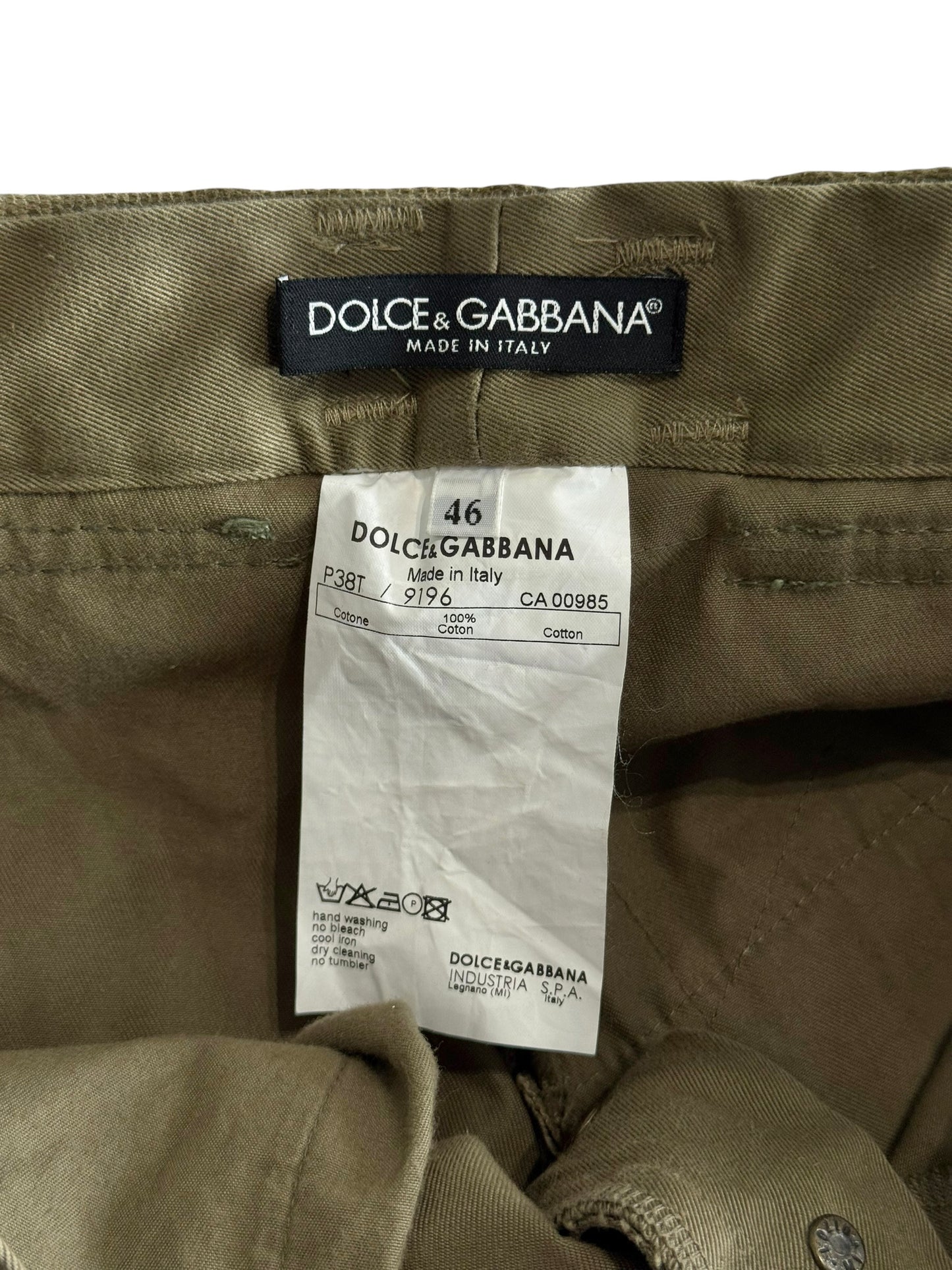 DOLCE & GABBANA FW2003 KHAKI MILITARY RECONSTRUCTED PANTS