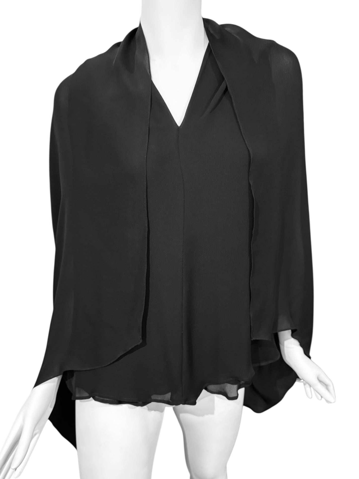 PLEIN SUD 2010s BLACK SILK HOODED TOP