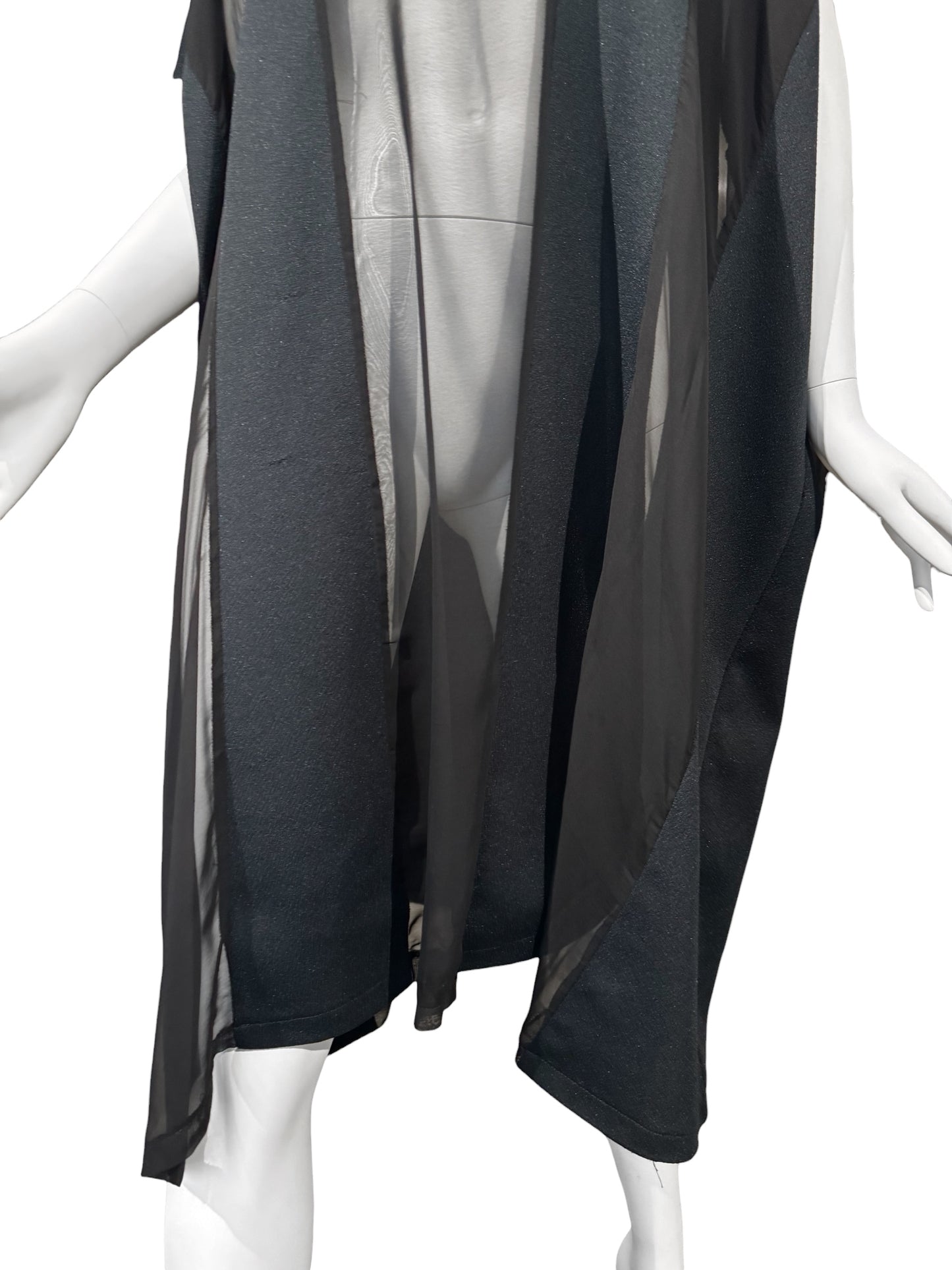 MAISON MARTIN MARGIELA SS2000 ARTISANAL BLACK & NAVY PANELS OVERSIZE DRESS