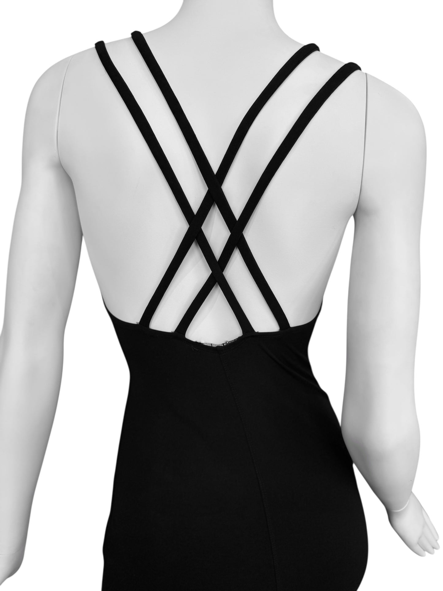 PLEIN SUD SS1992 BLACK DOUBLE STRAP MAXI DRESS