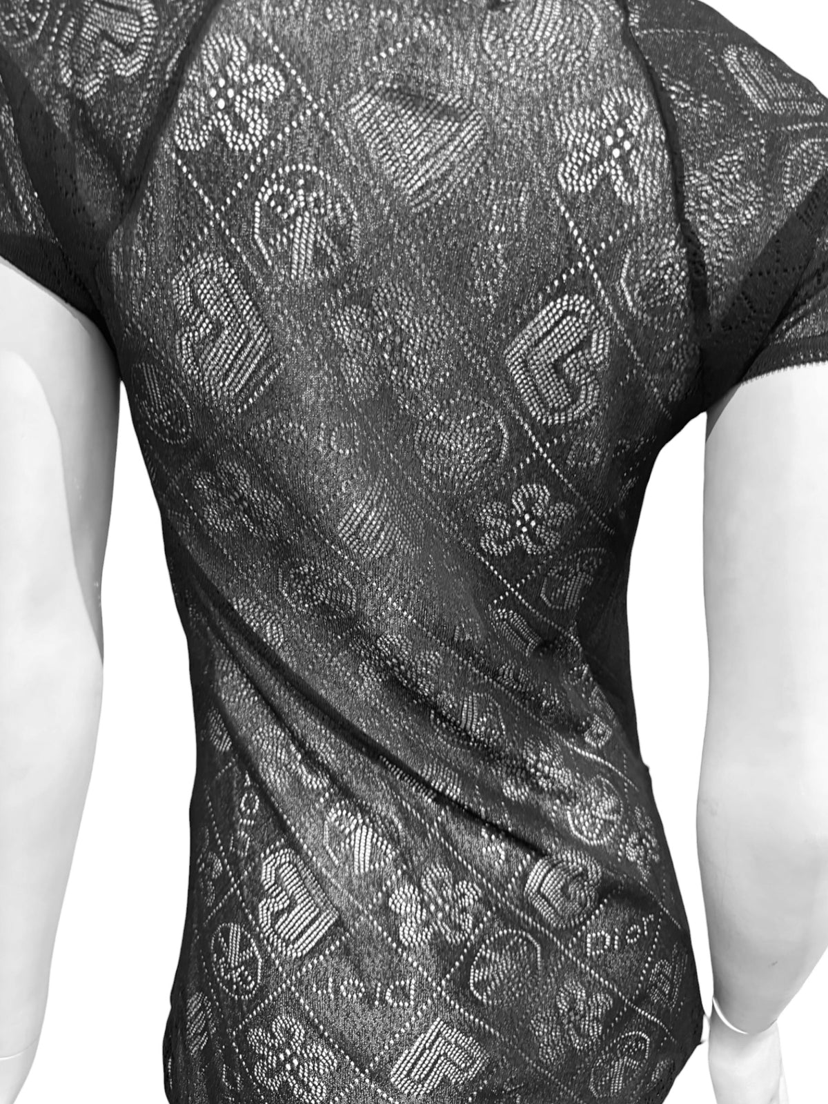 CHRISTIAN DIOR SS2005 BY JOHN GALLIANO BLACK SHEER TOP