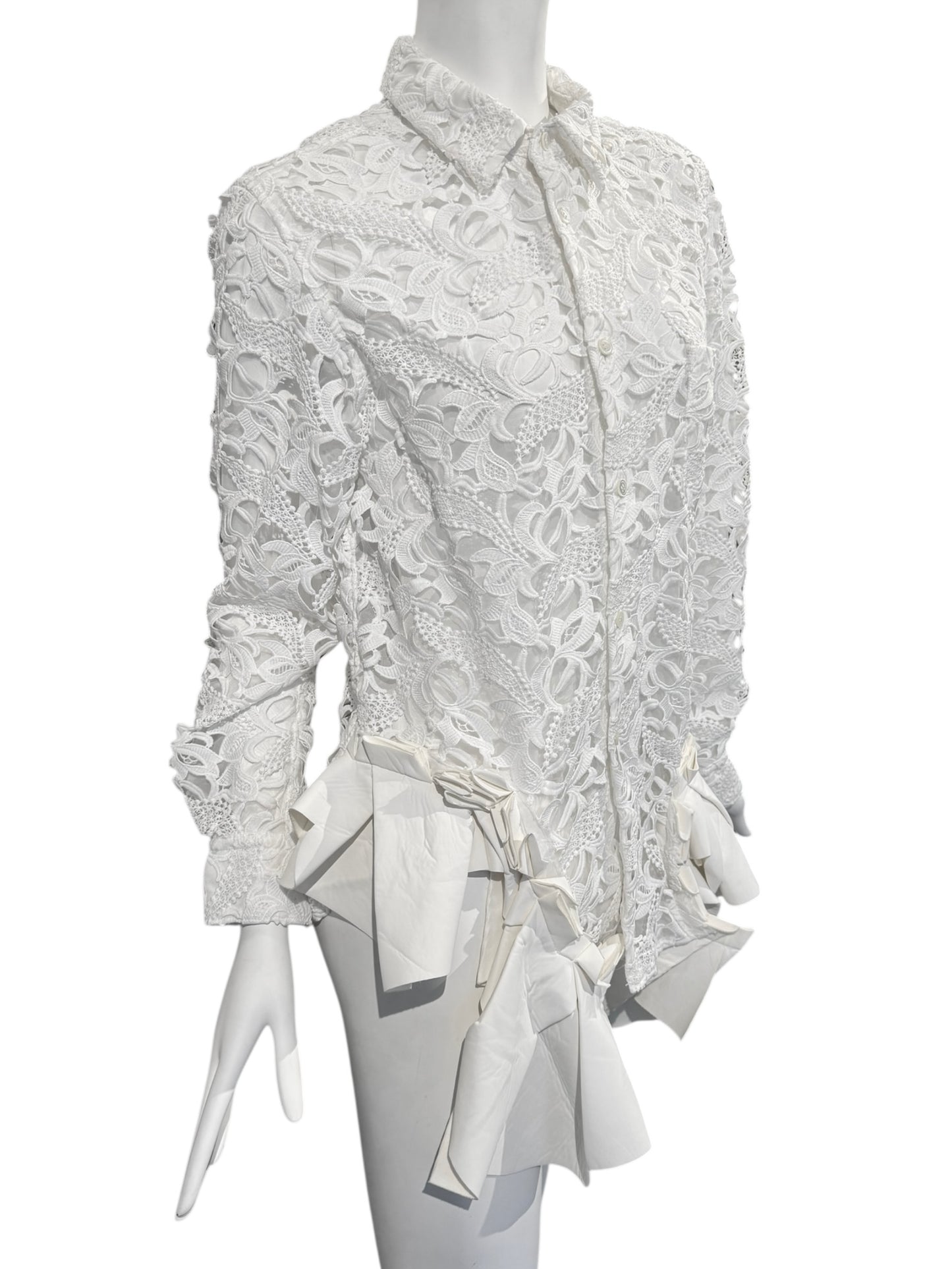 COMME DES GARÇONS FW2024 WHITE LACE SHIRT