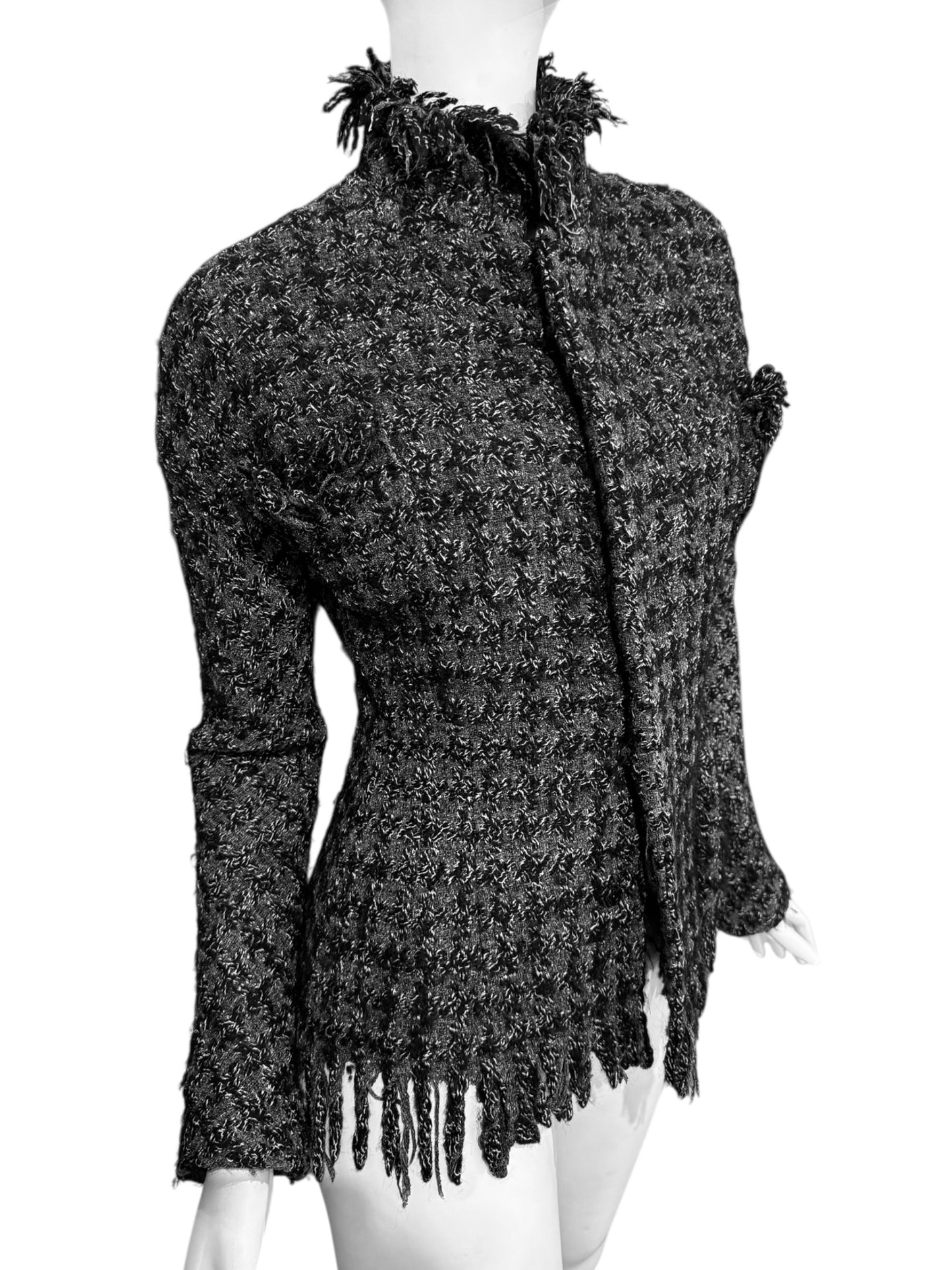 YOHJI YAMAMOTO FW2008 GREY SILK & WOOL TWEED JACKET