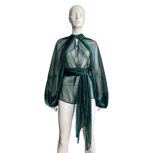 MAISON MARGIELA FW2016 BY GALLIANO GREEN SHEER TOP