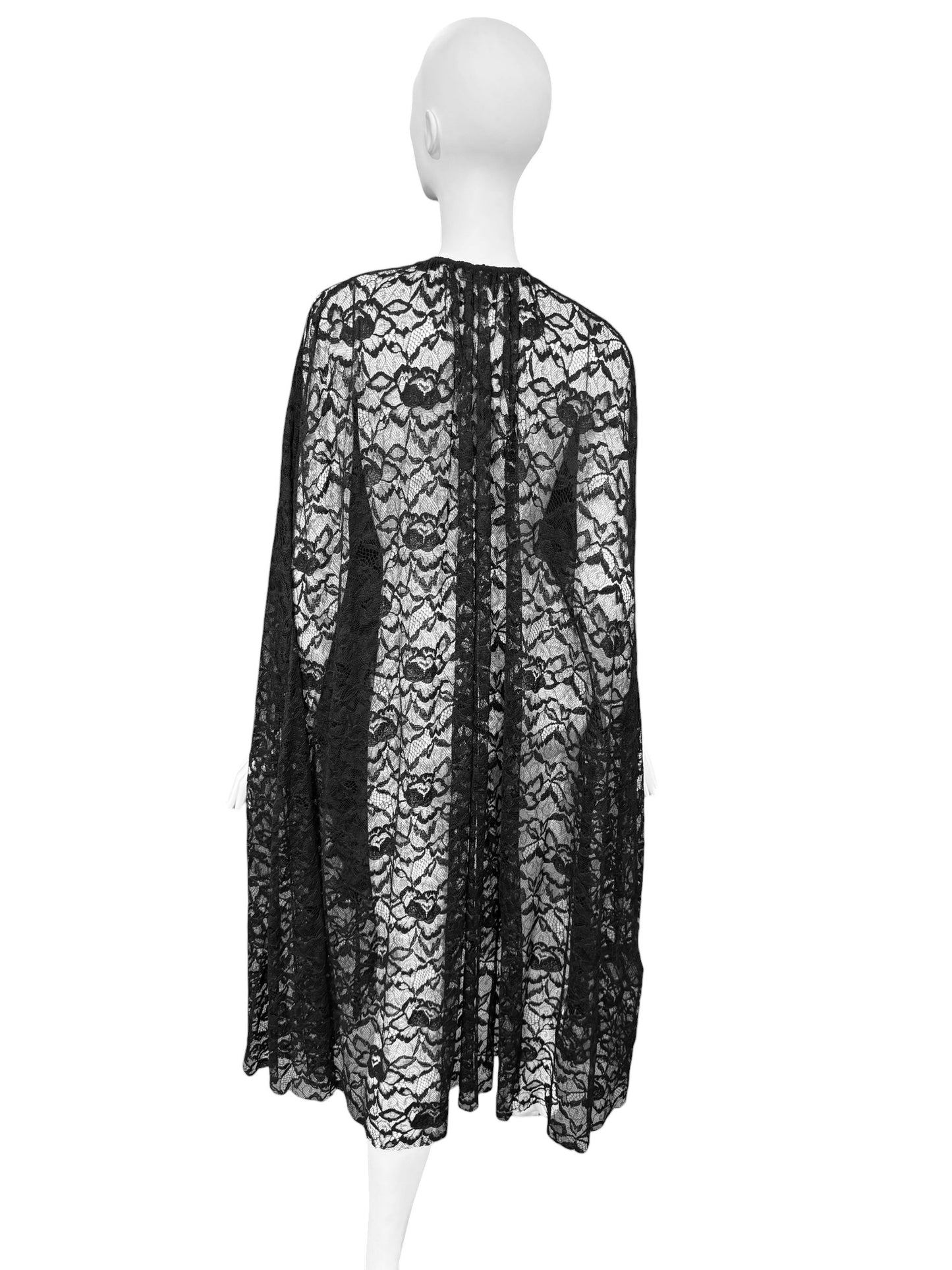 PRADA FW2019 BLACK LACE CAPE