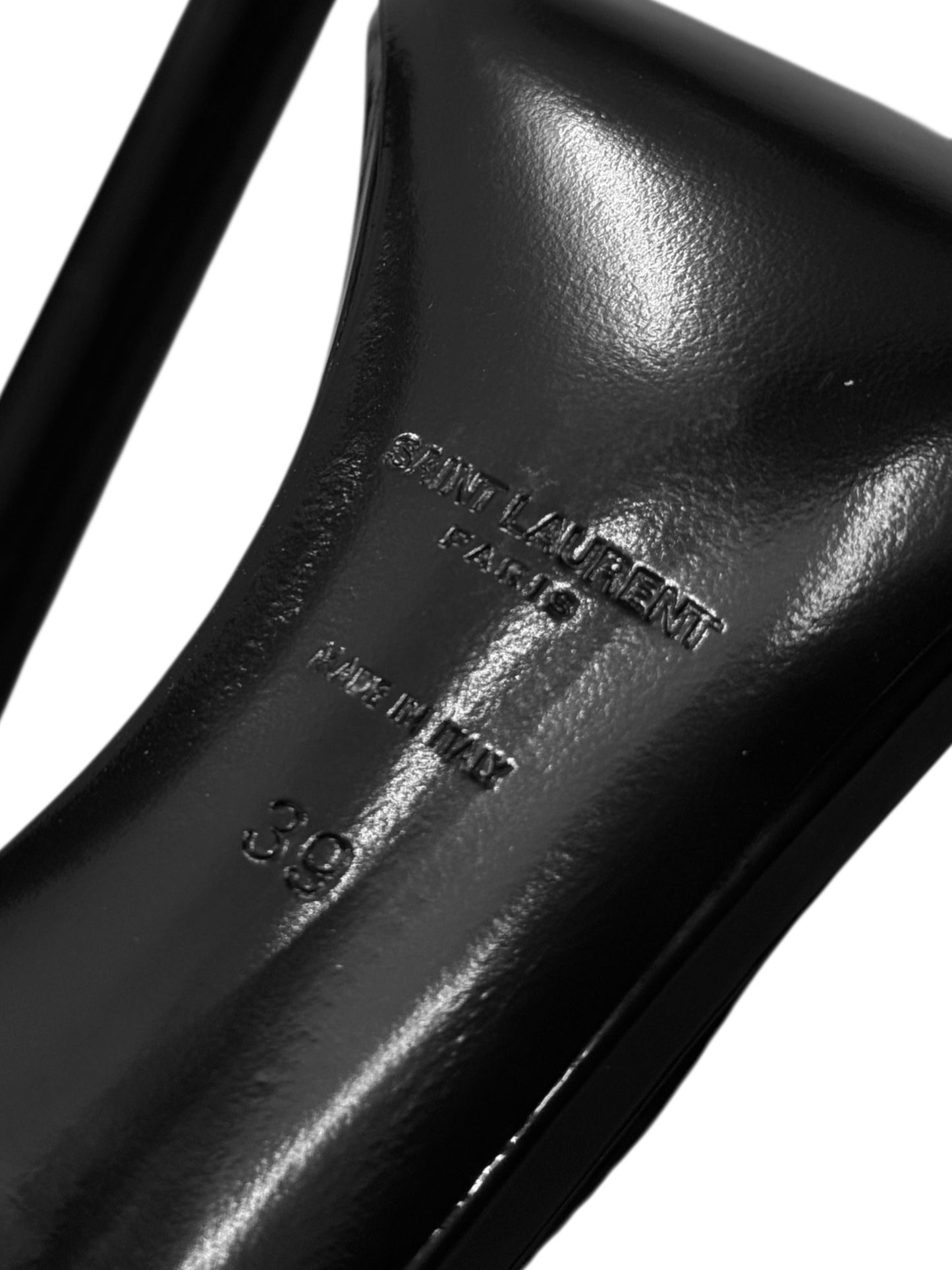 SAINT LAURENT FW2018 BY ANTHONY VACCARELLO BLACK LEATHER & ANTILOPE FUR STRAPPY HEELED SANDALS
