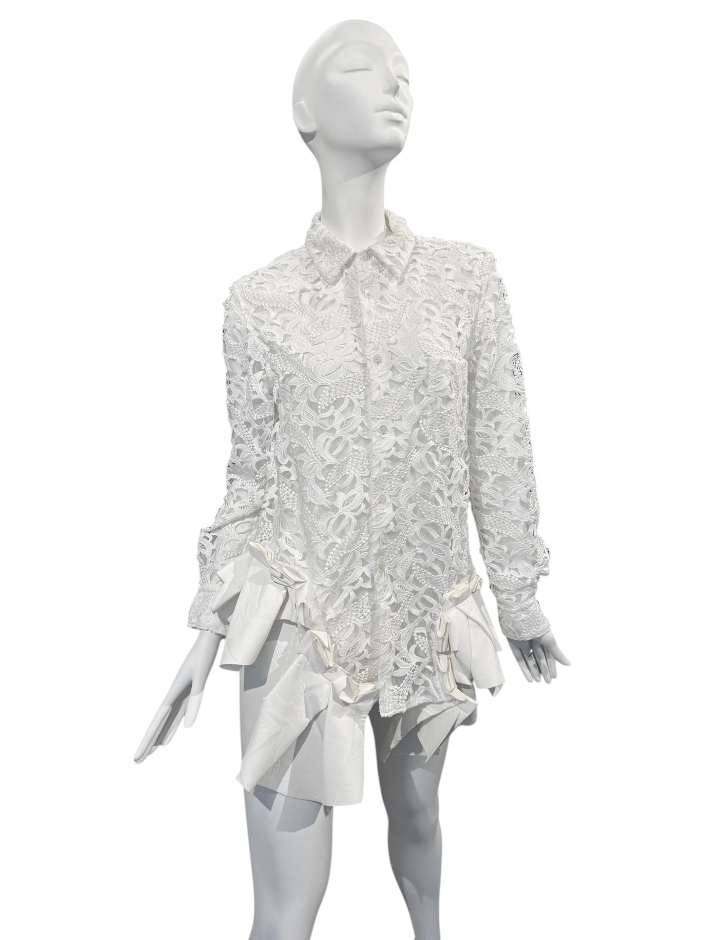 COMME DES GARÇONS FW2024 WHITE LACE SHIRT