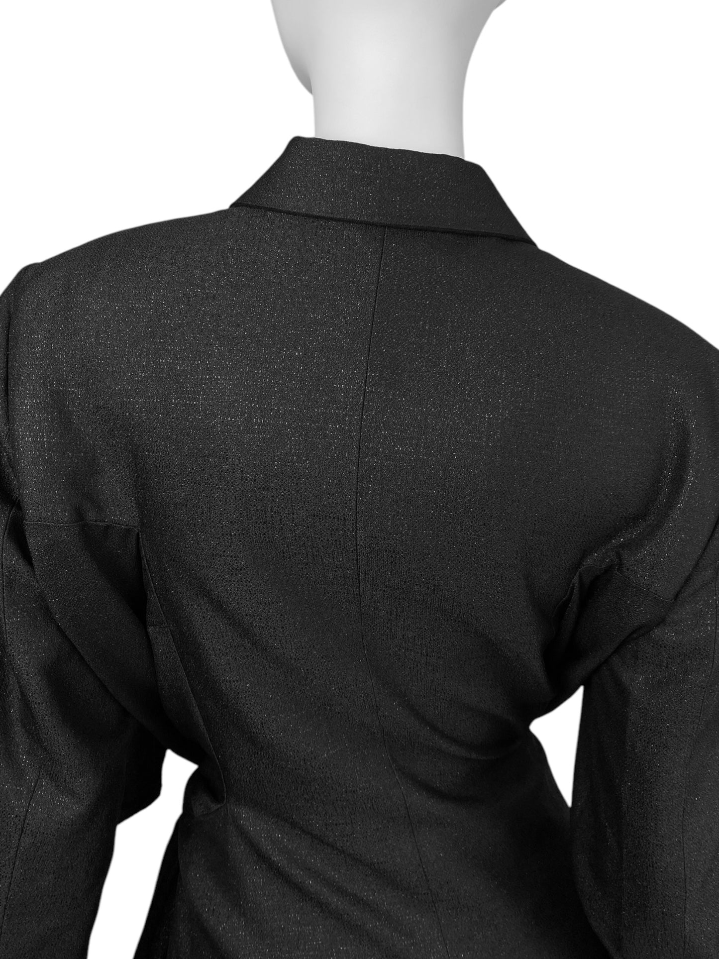 COMME DES GARÇONS SS2019 BLACK DECONSTRUCTED KNOTTED BLAZER