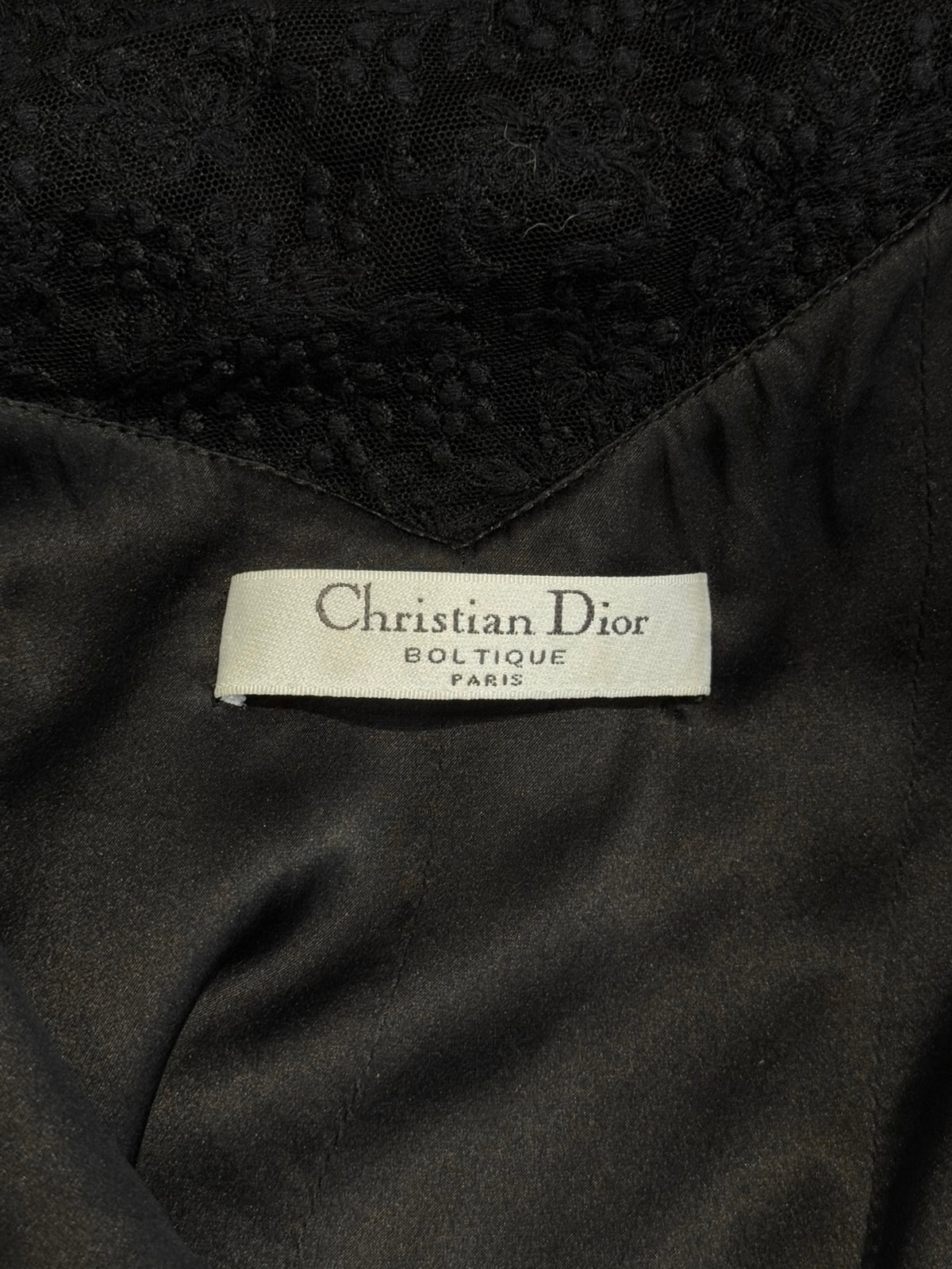 CHRISTIAN DIOR FW1997 BY JOHN GALLIANO BLACK LACE & BEADS MAXI DRESS