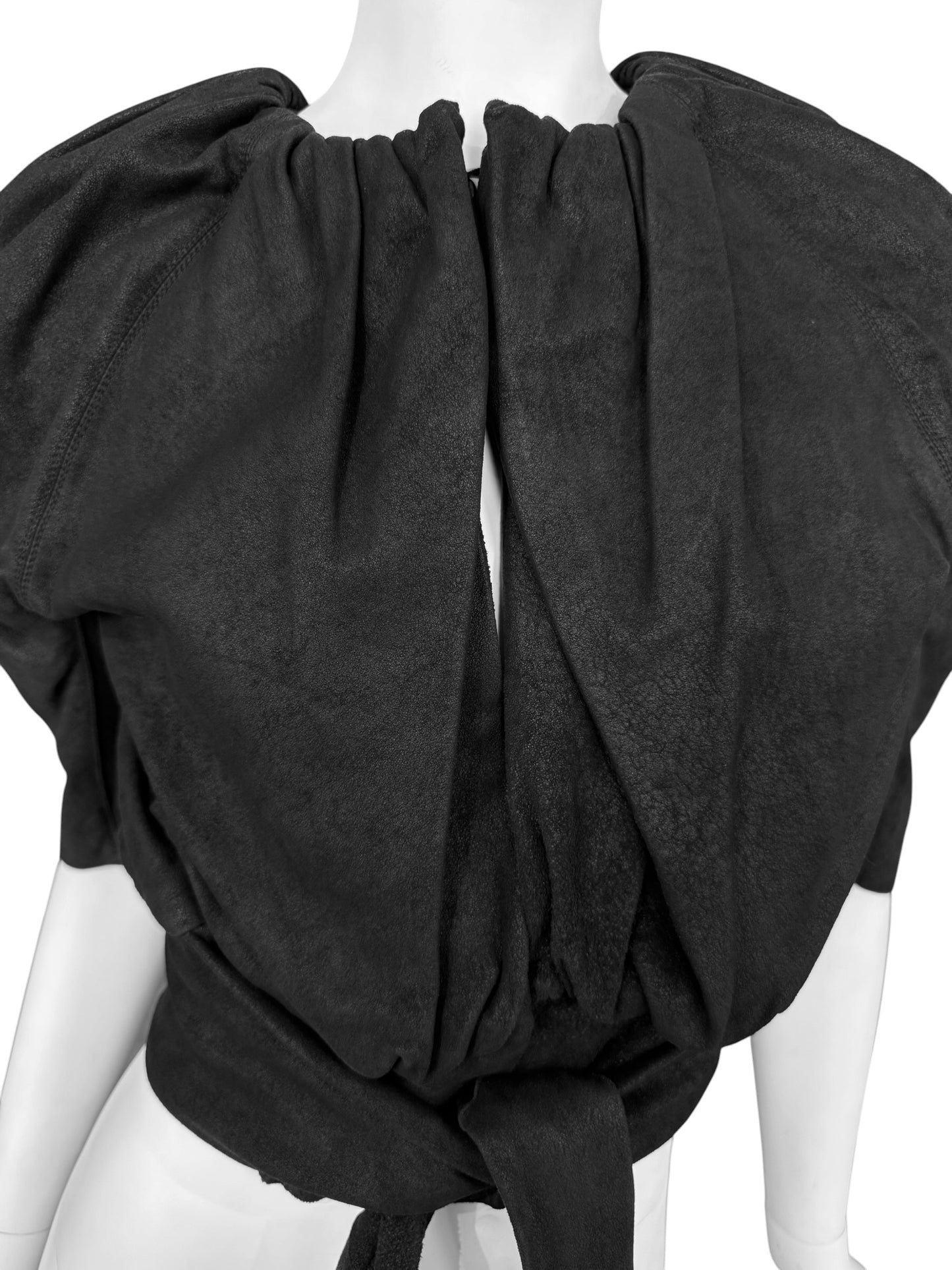 RICK OWENS SS2009 «STRUTTER» BLACK LEATHER BUBBLE JACKET