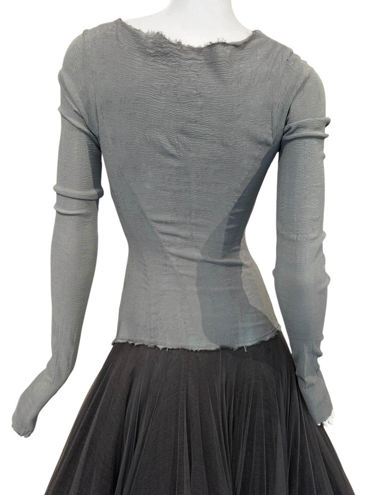 MARC LE BIHAN 2020s GREY SILK BALLERINA MAXI DRESS