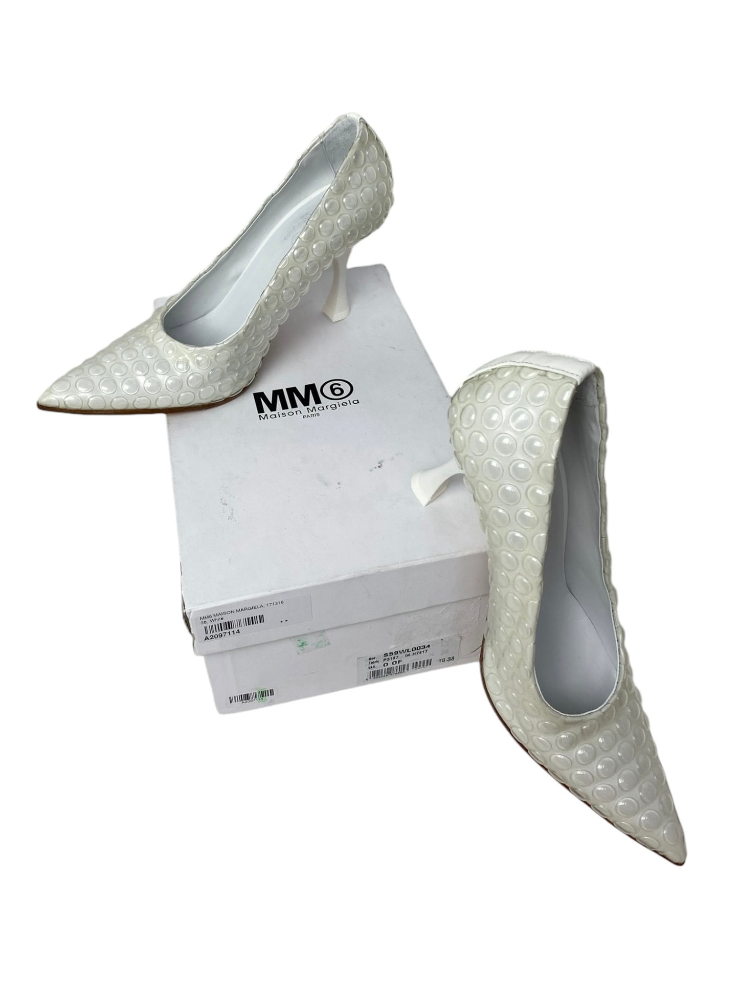 MM6 MAISON MARGIELA 2020s WHITE TRANSPARENT BUBBLE HEELS