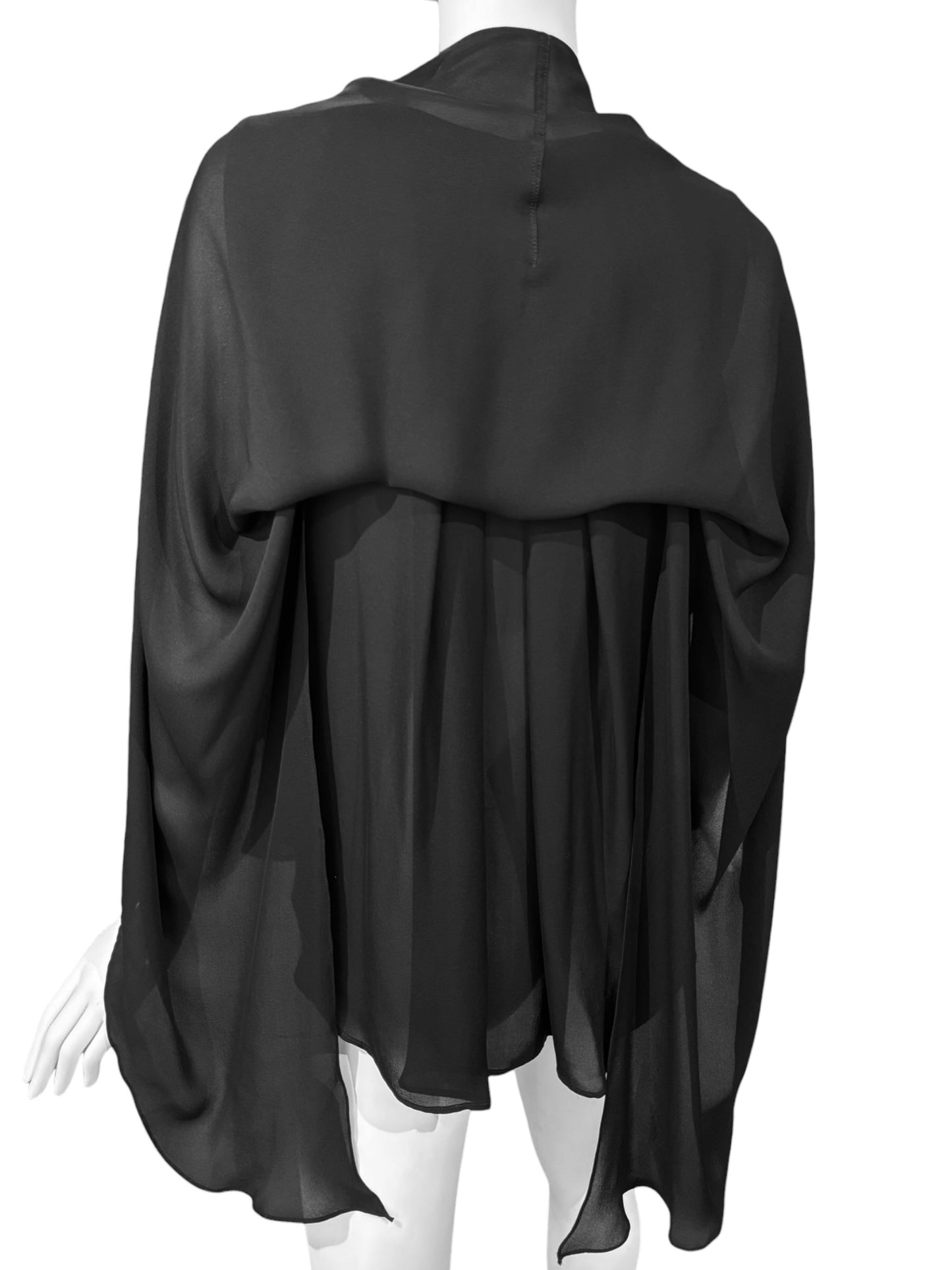 PLEIN SUD 2010s BLACK SILK HOODED TOP
