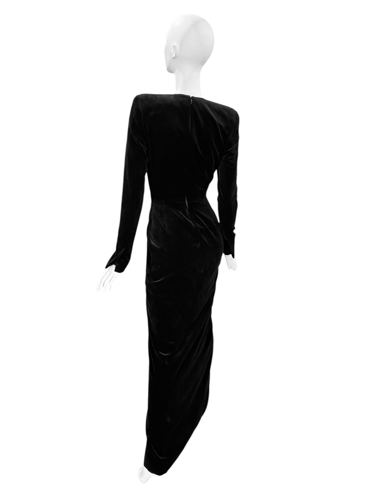 ALEXANDRE VAUTHIER FW2018 BLACK VELVET MAXI DRESS