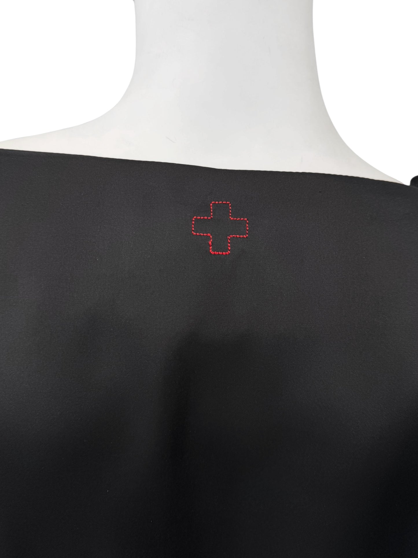 A.F. VANDEVORST RESORT 2010 BLACK SILK WRAP MIDI DRESS