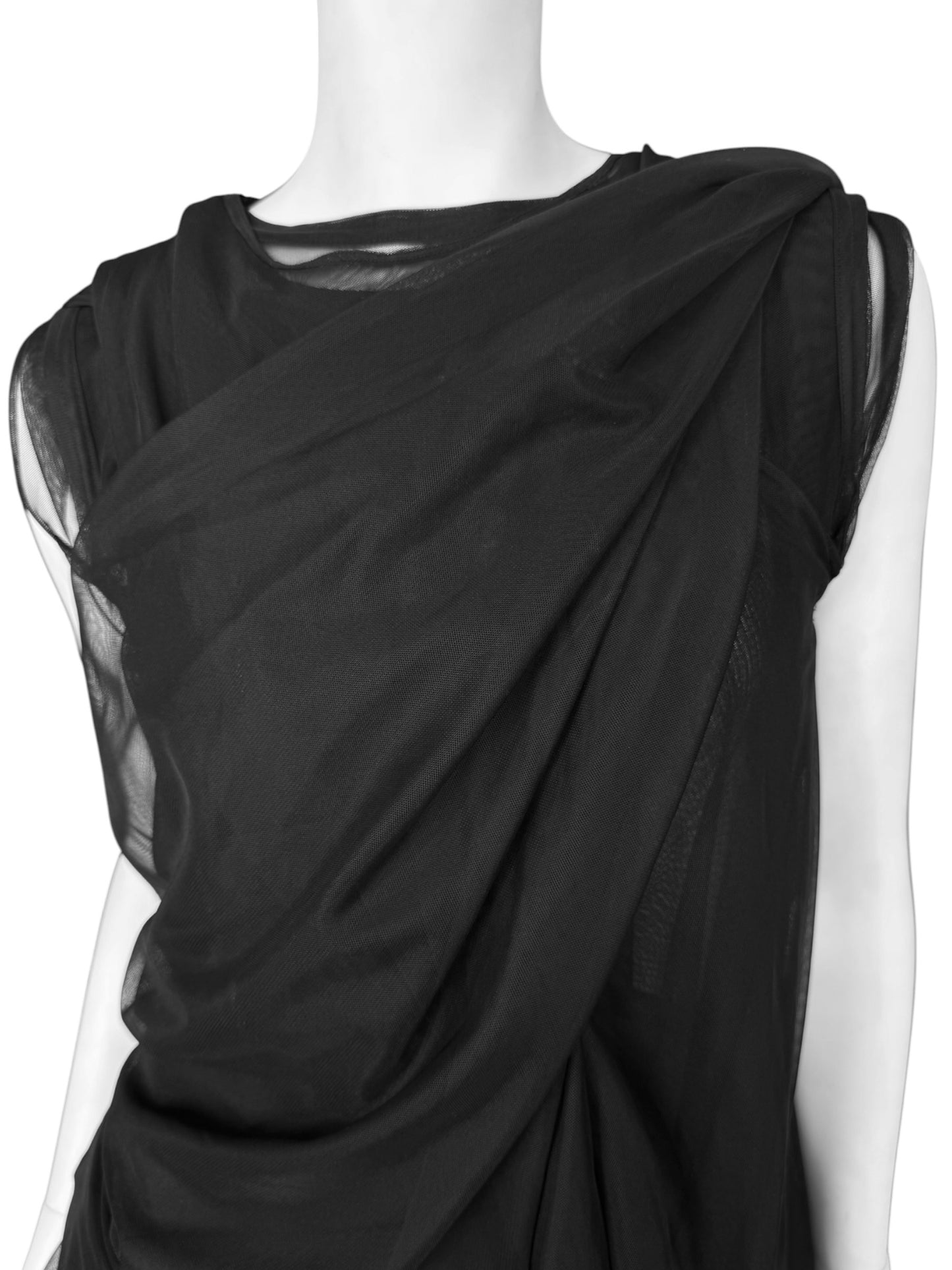 JUNYA WATANABE 2020s BLACK LAYERED DRAPED TANK TOP