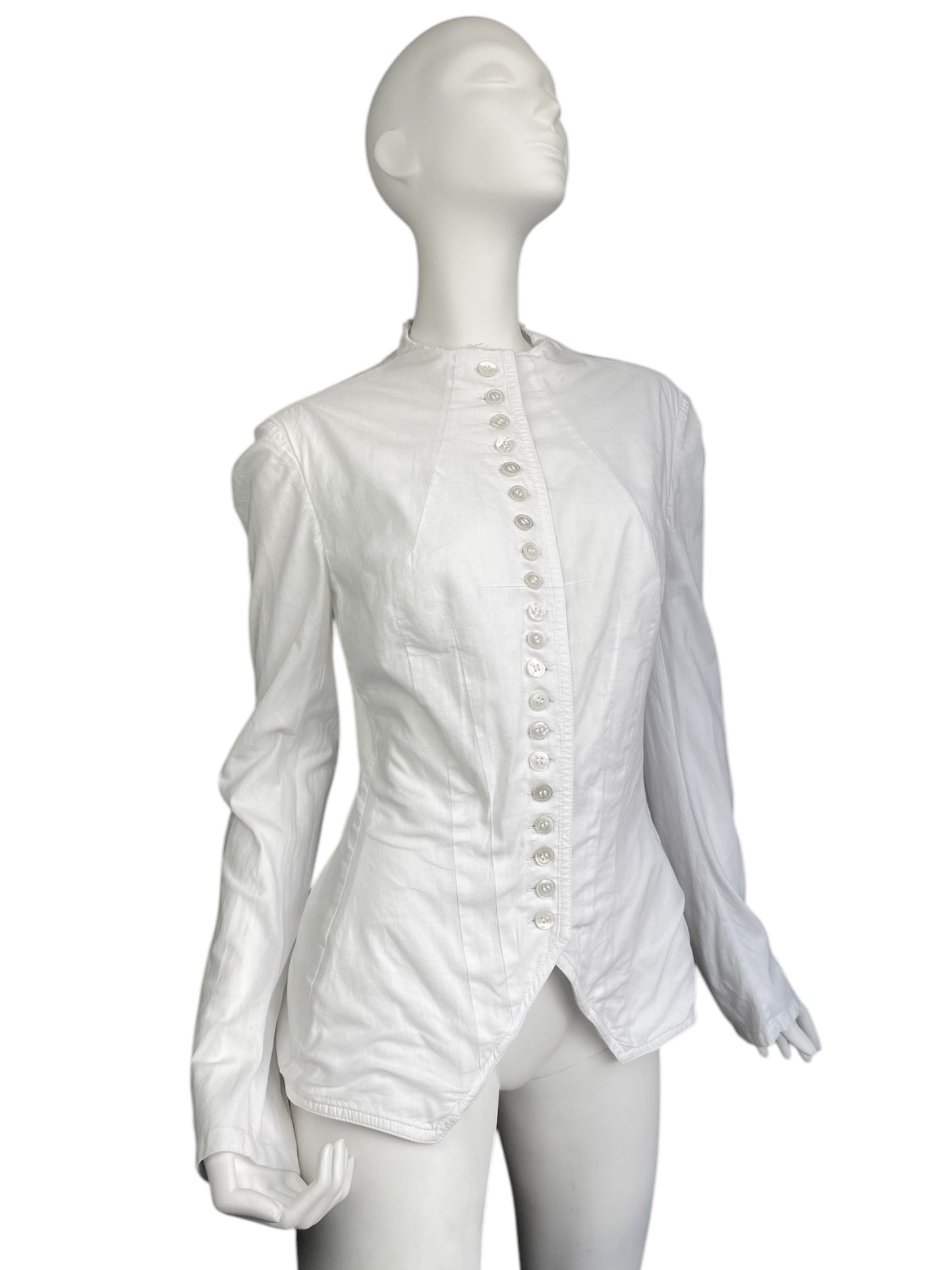 YOHJI YAMAMOTO FW1997 WHITE CORSET SHIRT