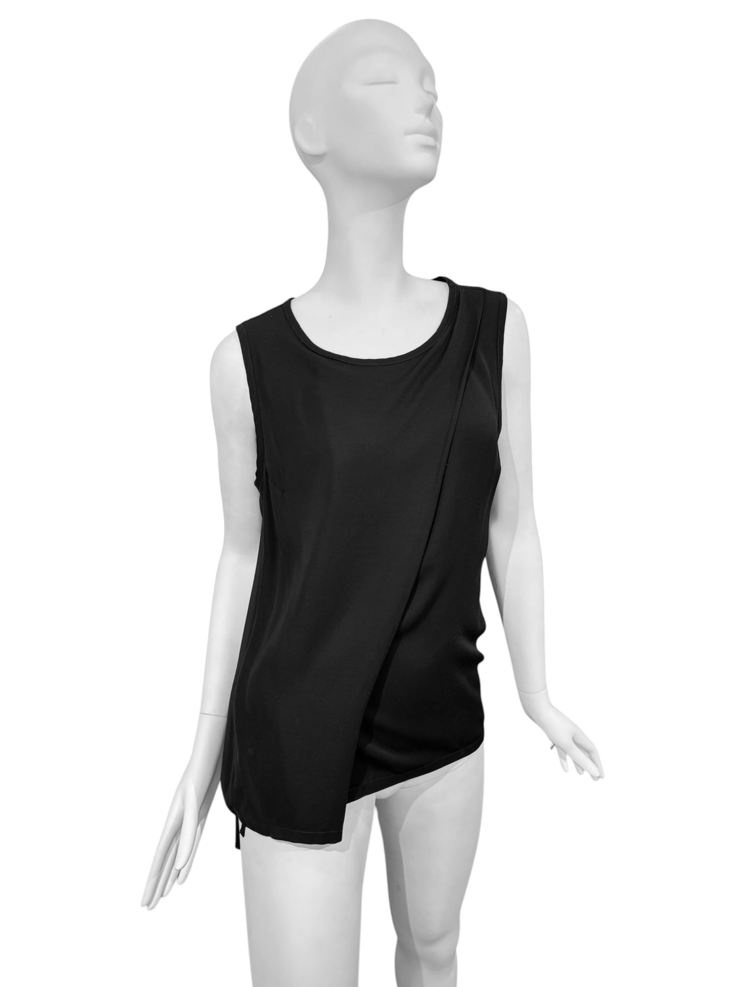 ANN DEMEULEMEESTER FW2015 BY SÉBASTIEN MEUNIER BLACK PLEAT TANK TOP