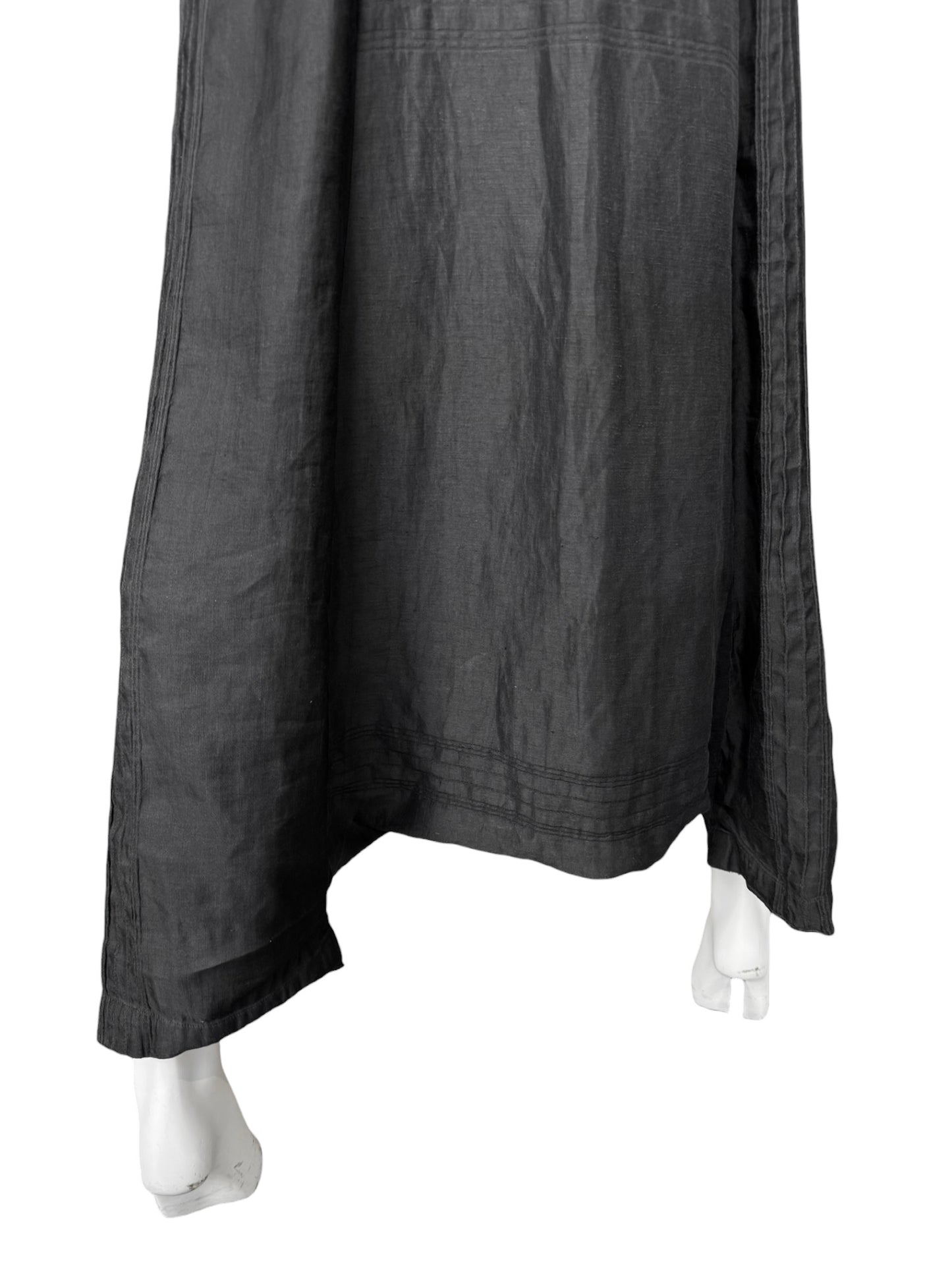 SHIRIN GUILD 1990s BLACK LINEN & SILK HAREM PANTS