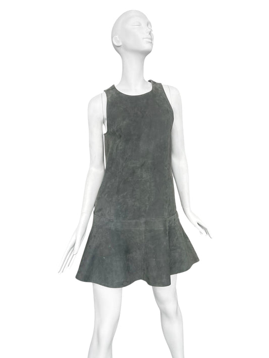 BALENCIAGA SS2013 BY NICOLAS GHESQUIÈRE GREY SUEDE A-LINE MINI DRESS