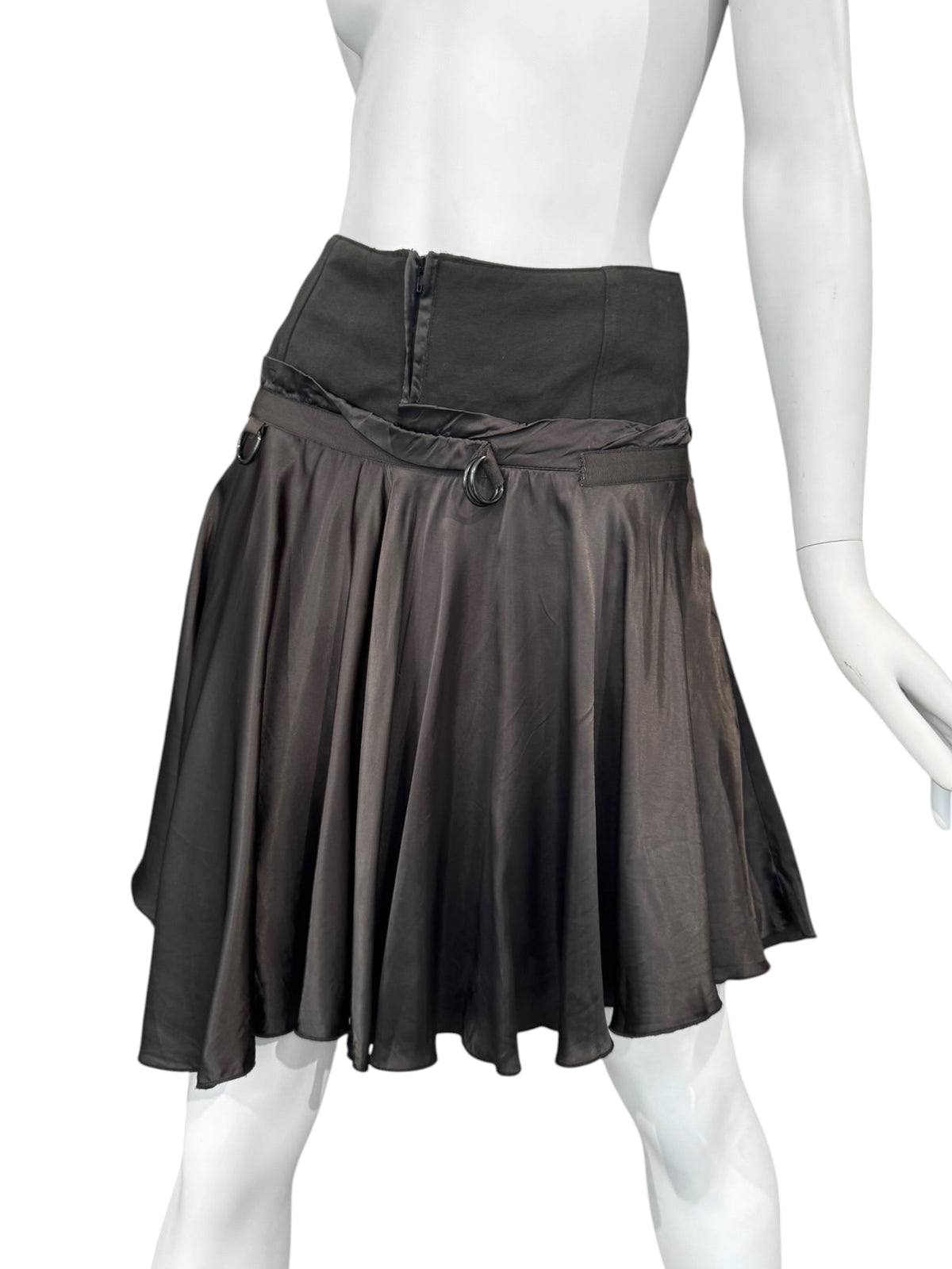 PLEIN SUD SS2004 KAKI MIDI SKIRT
